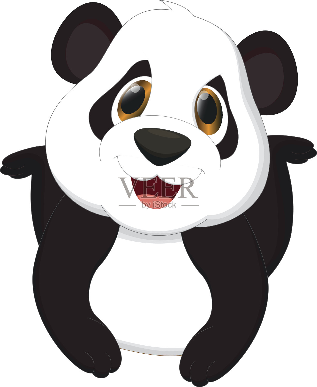 可爱的熊猫卡通设计元素图片
