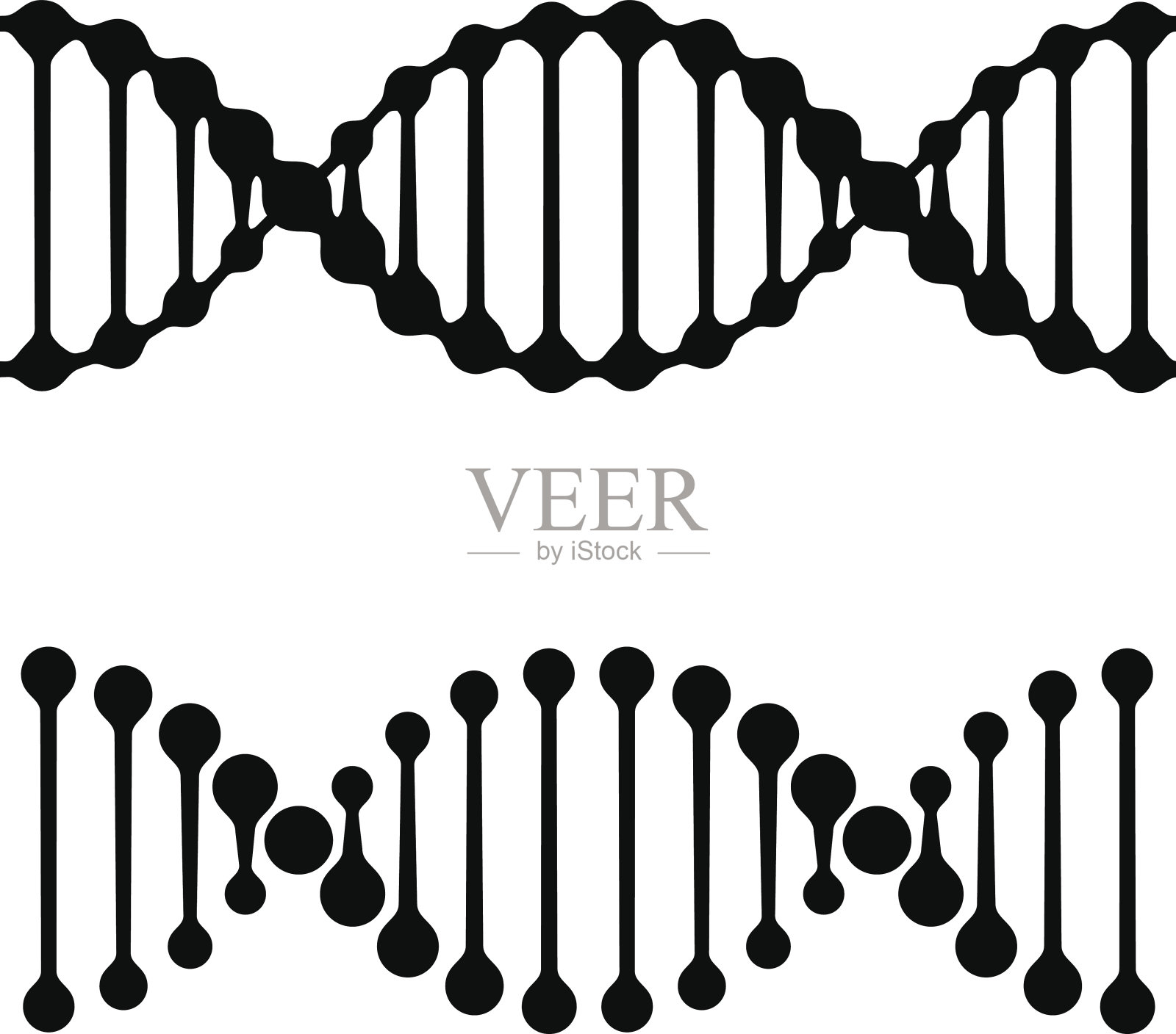 DNA简单的黑色符号插画图片素材