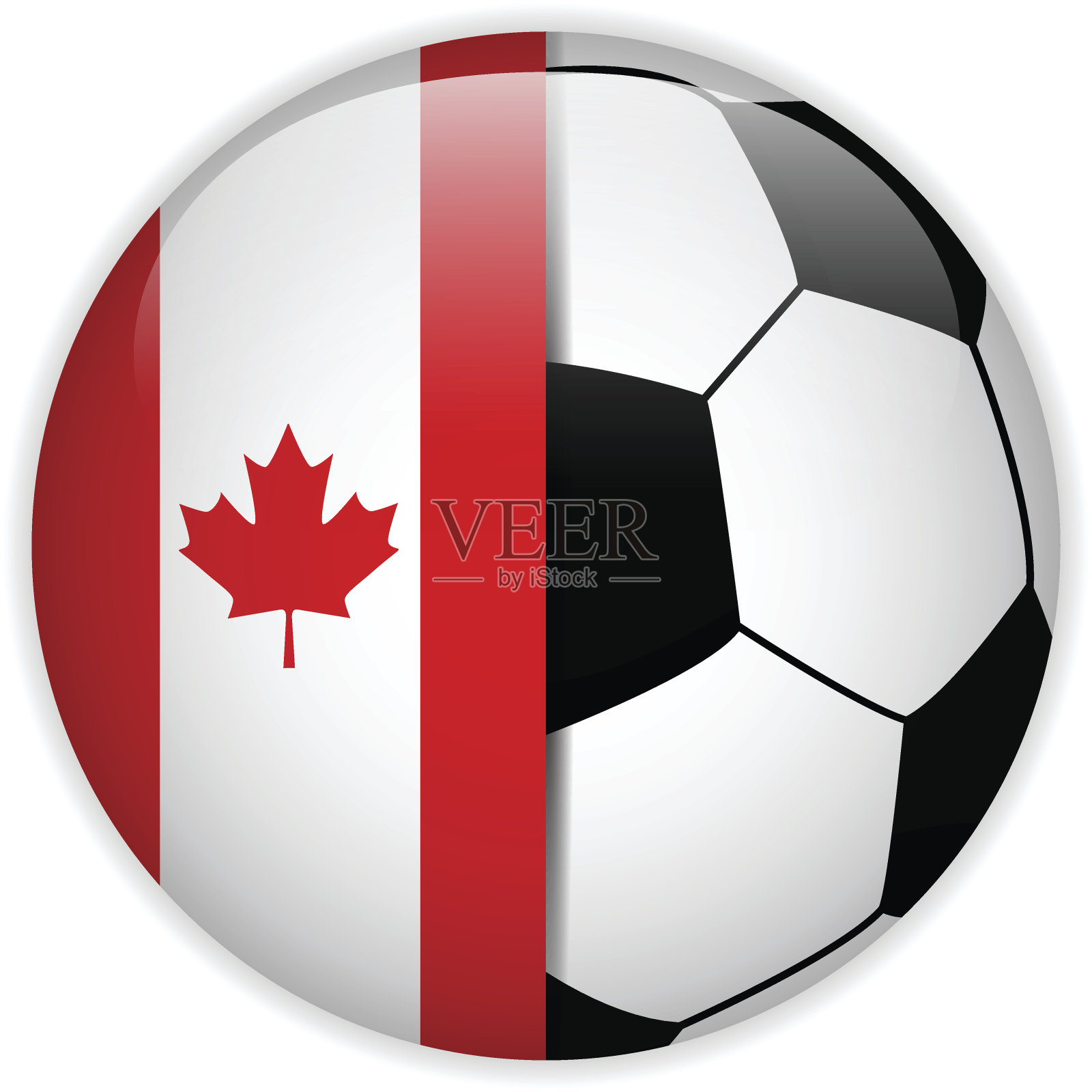 带有足球背景的加拿大国旗插画图片素材