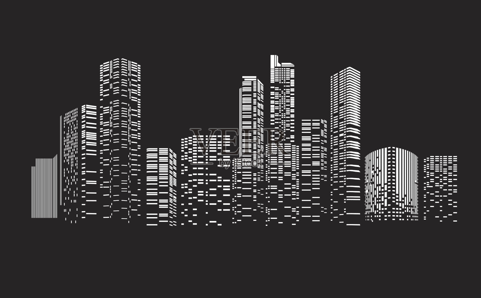 夜间建筑和城市插图插画图片素材