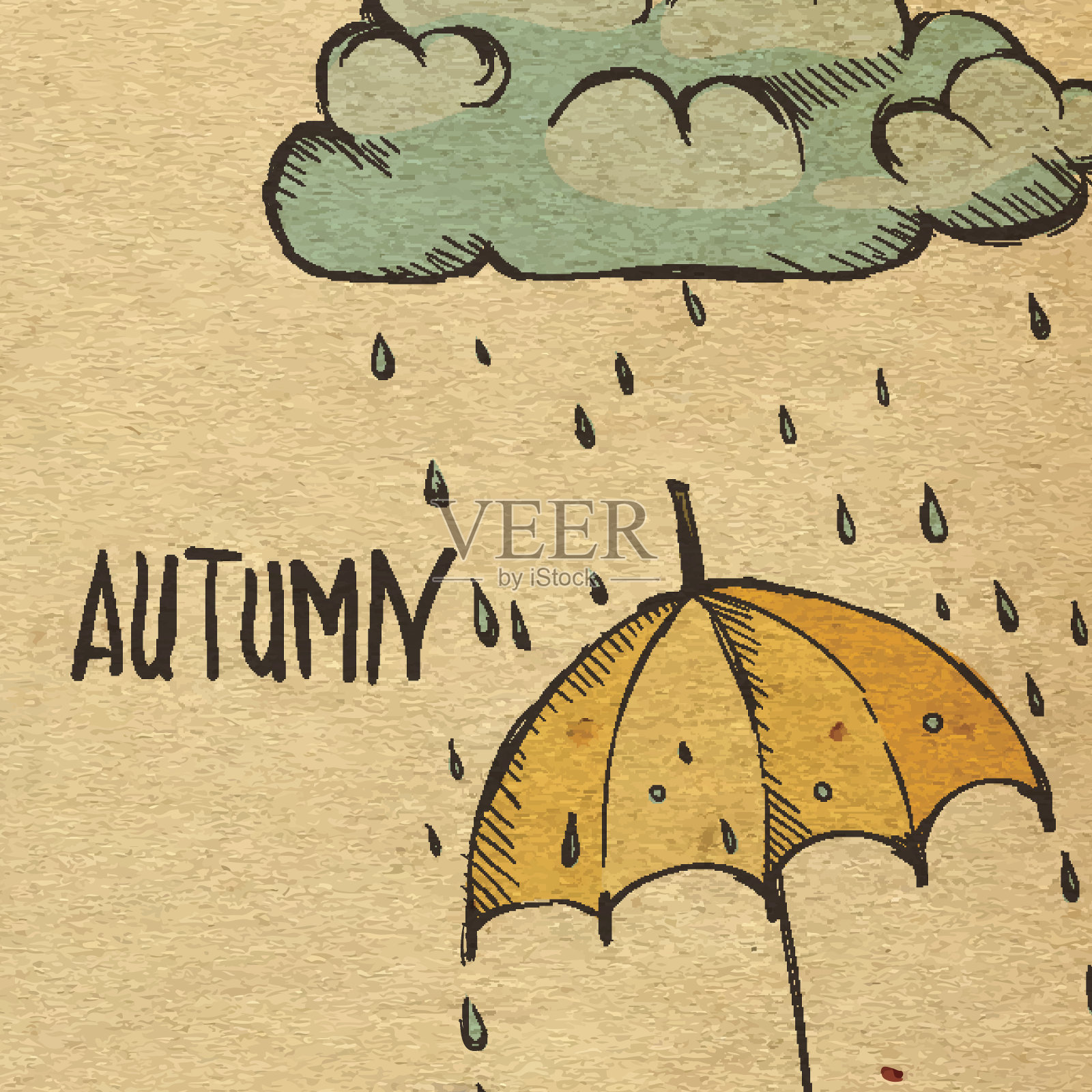 雨季的背景插画图片素材