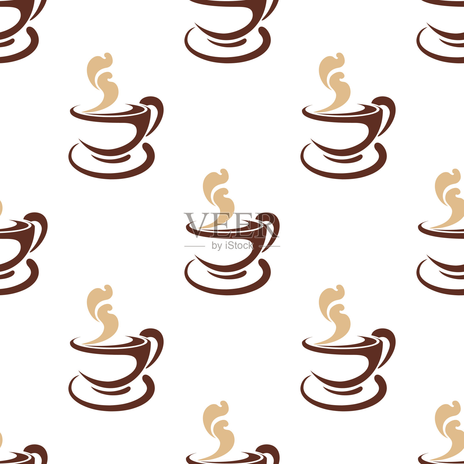 无缝背景图案的蒸咖啡插画图片素材