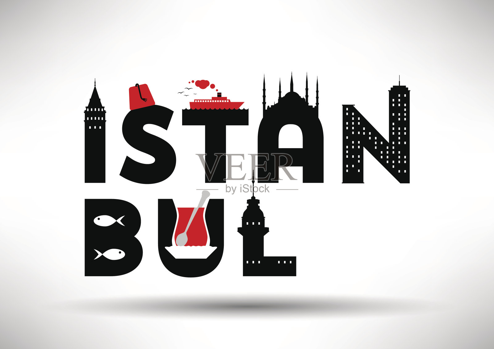伊斯坦布尔的排版设计插画图片素材