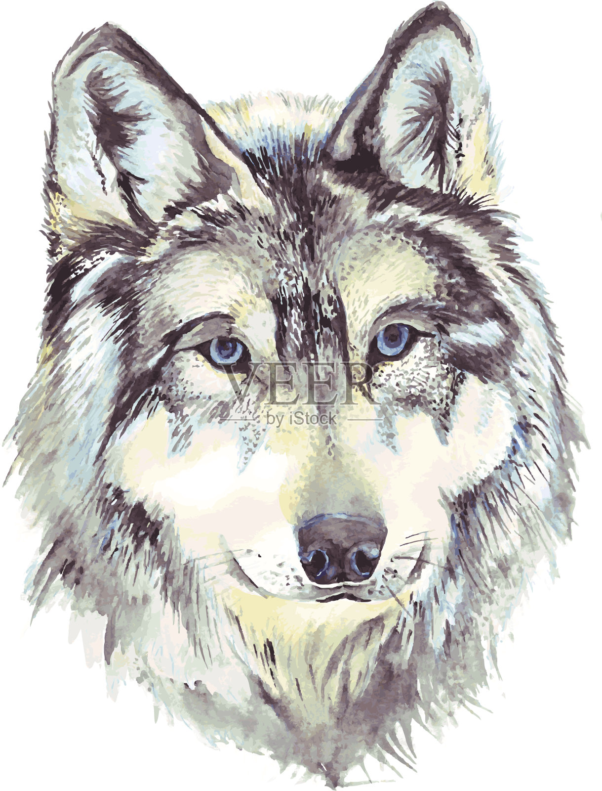 狼的头配置文件设计元素图片