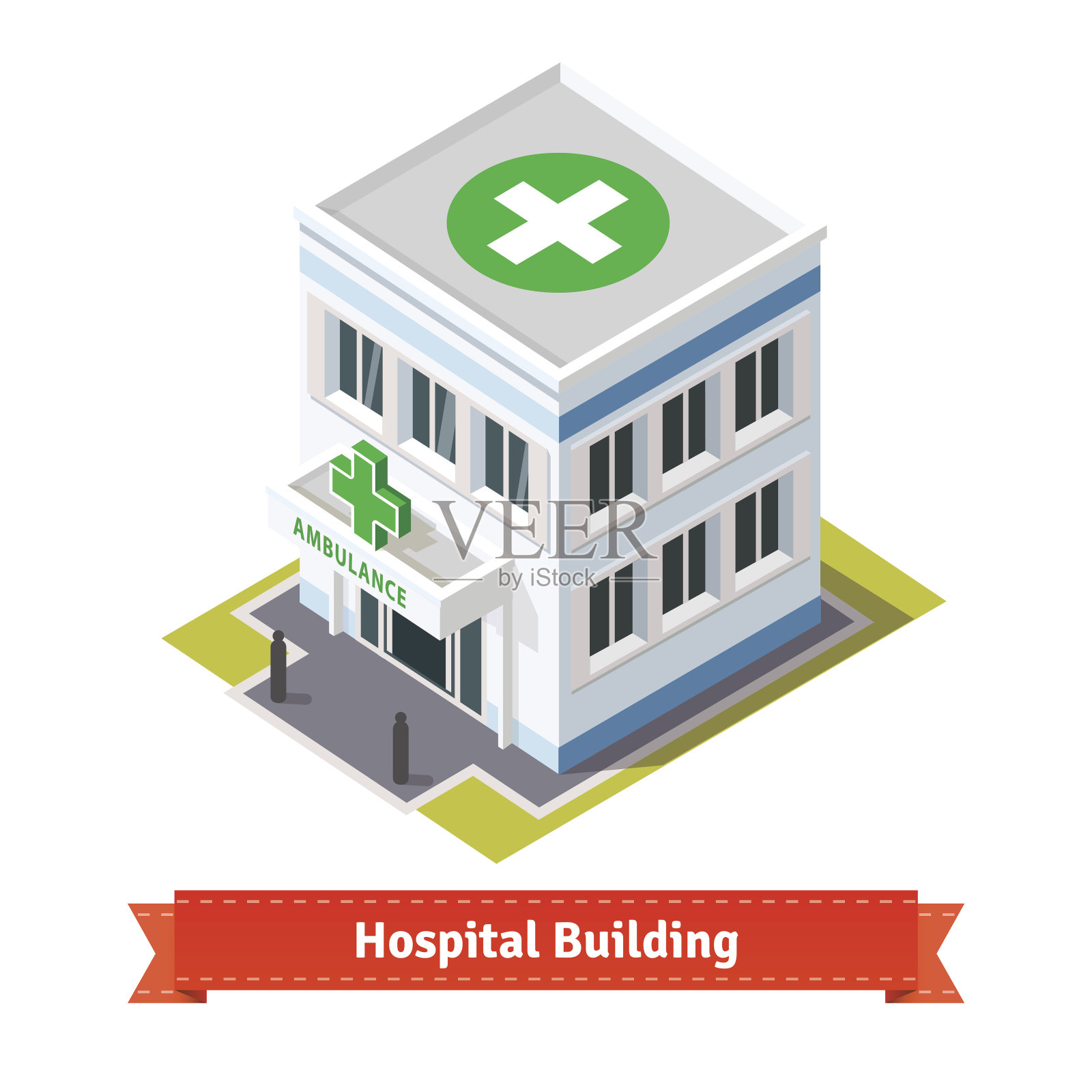 医院和救护大楼插画图片素材
