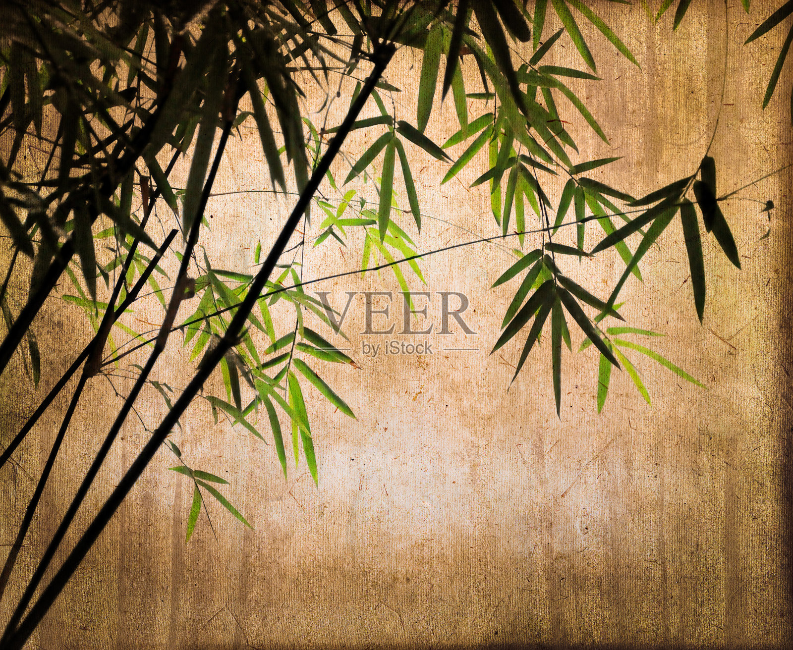 竹子在复古纹理的深褐色背景照片摄影图片