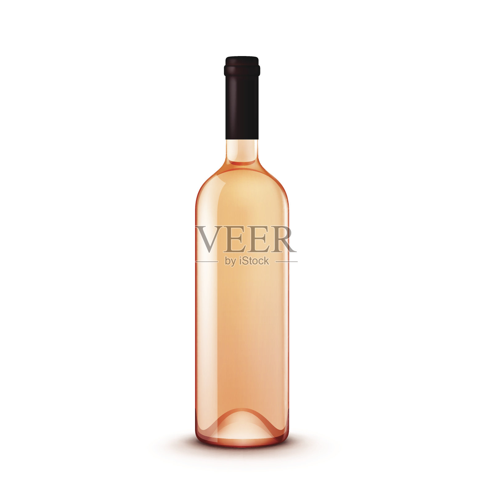 矢量玻璃酒瓶孤立在白色背景设计元素图片
