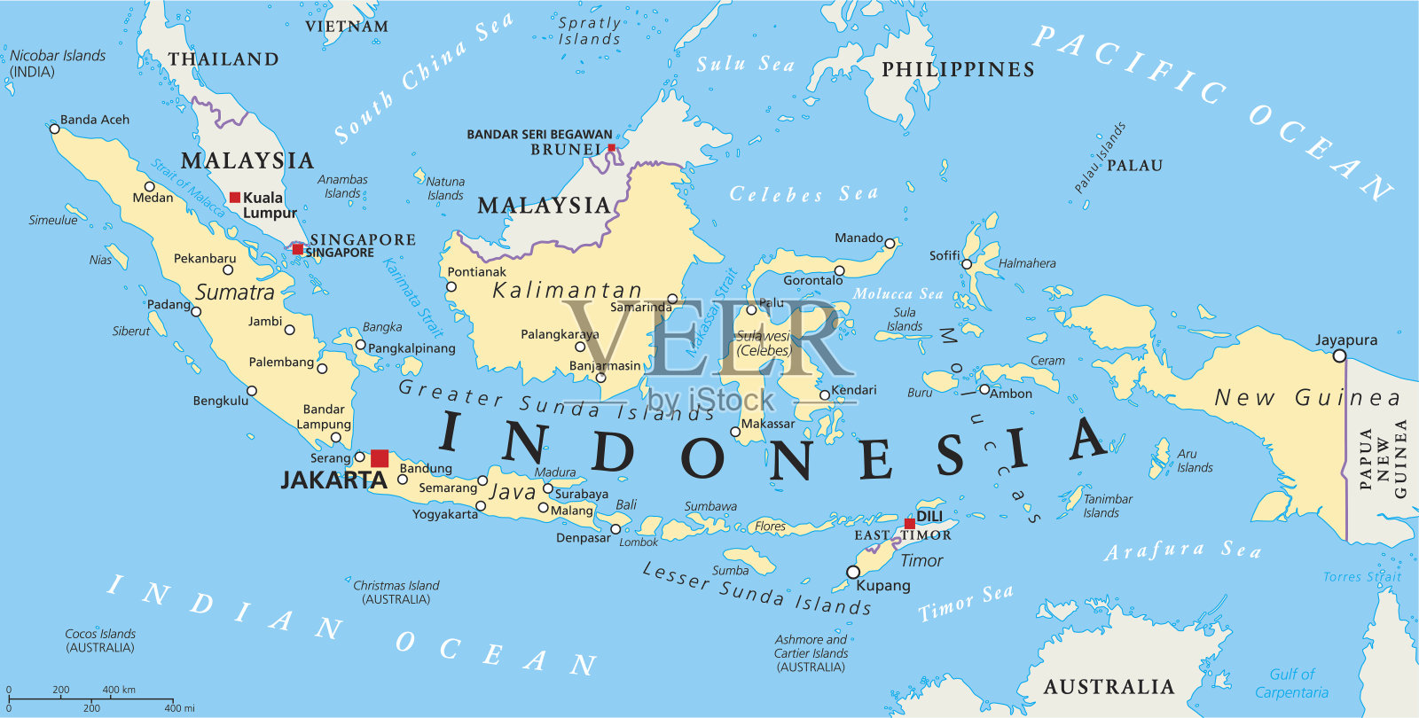 印尼政治地图插画图片素材