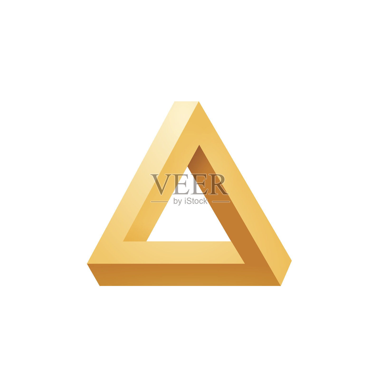 彭罗斯三角形图标。不可能的三角形形状。视错觉设计元素图片