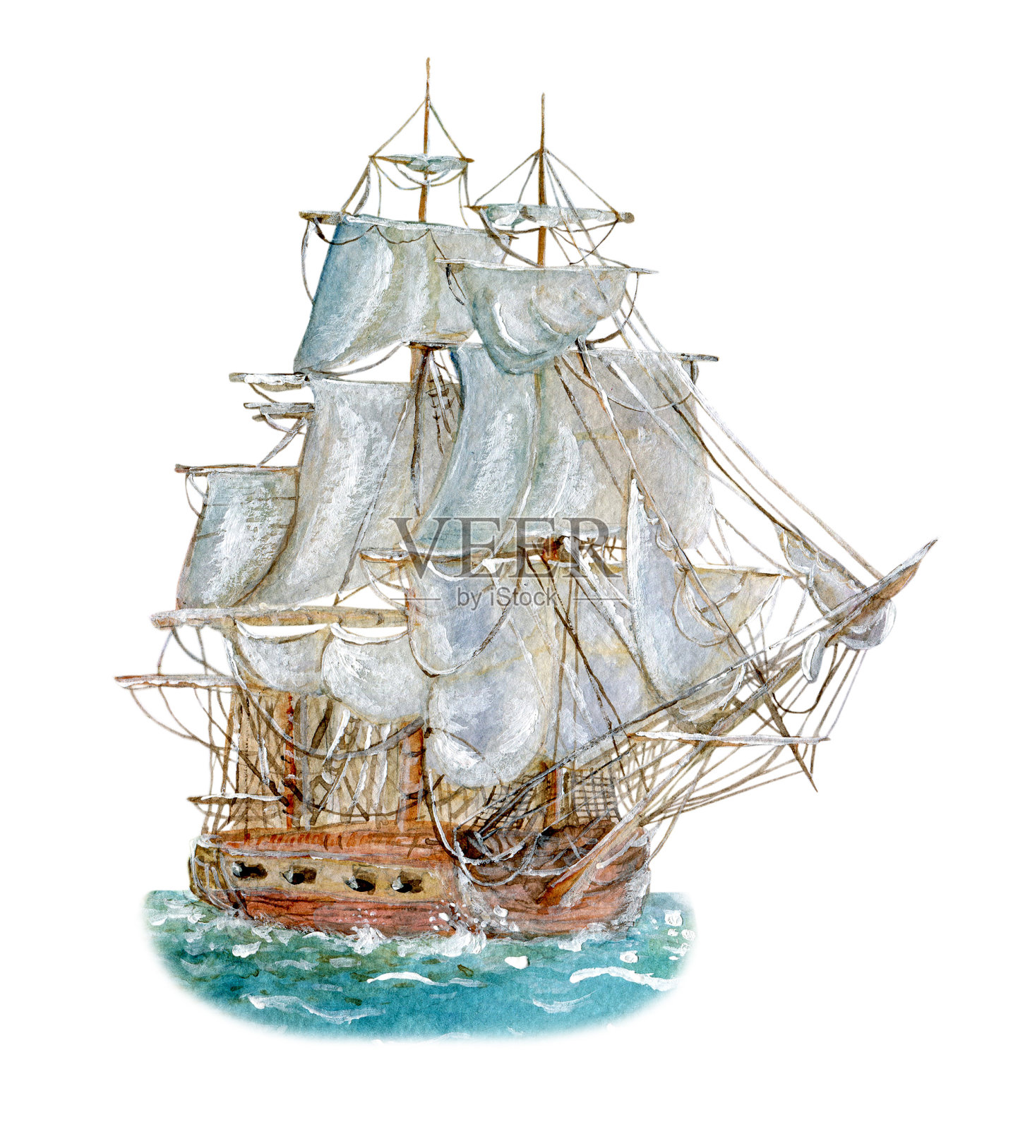 帆船插画图片素材