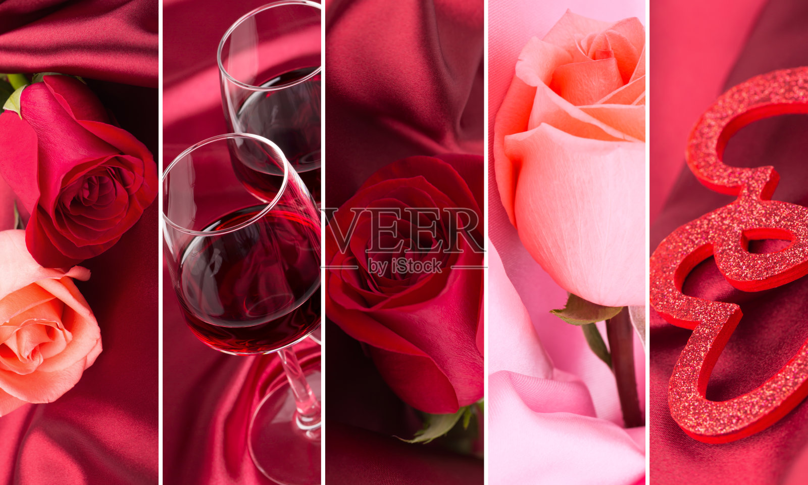 鲜花和葡萄酒照片摄影图片