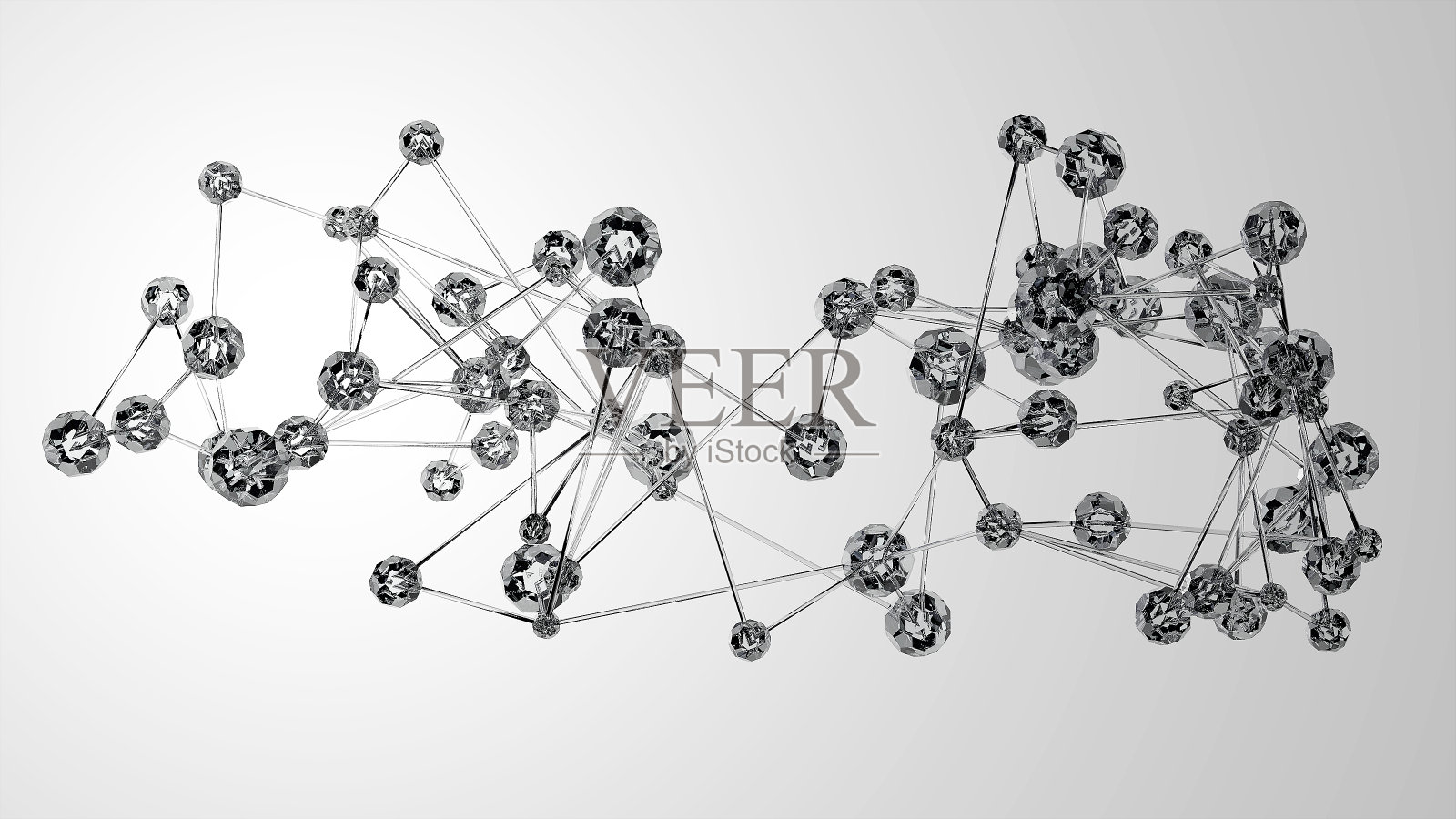 抽象的分子和通讯背景与连接的球和线。插画图片素材