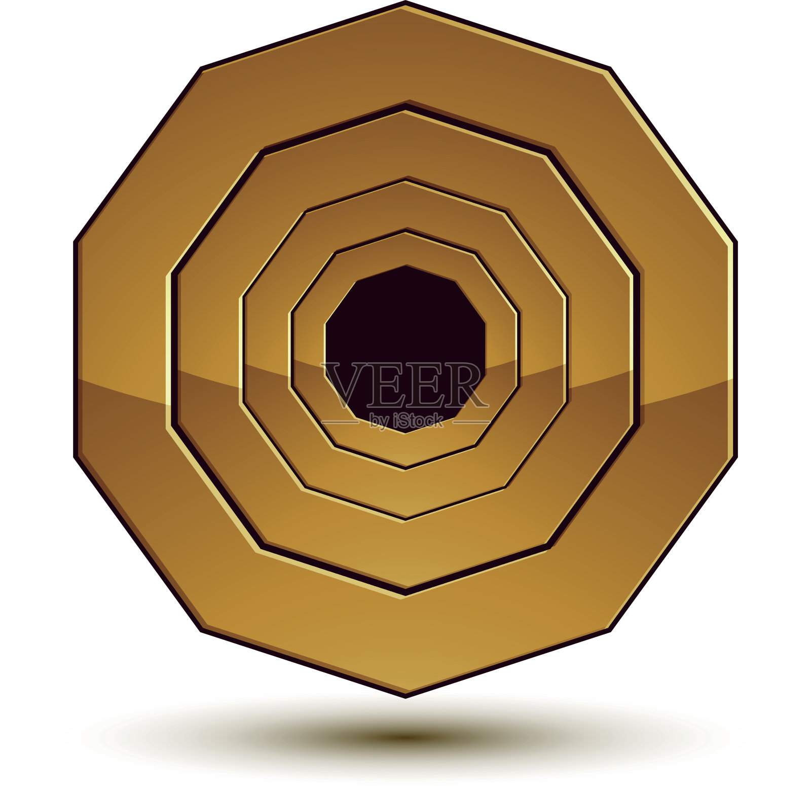 几何矢量经典的金色圆形元素孤立在白色的背景插画图片素材
