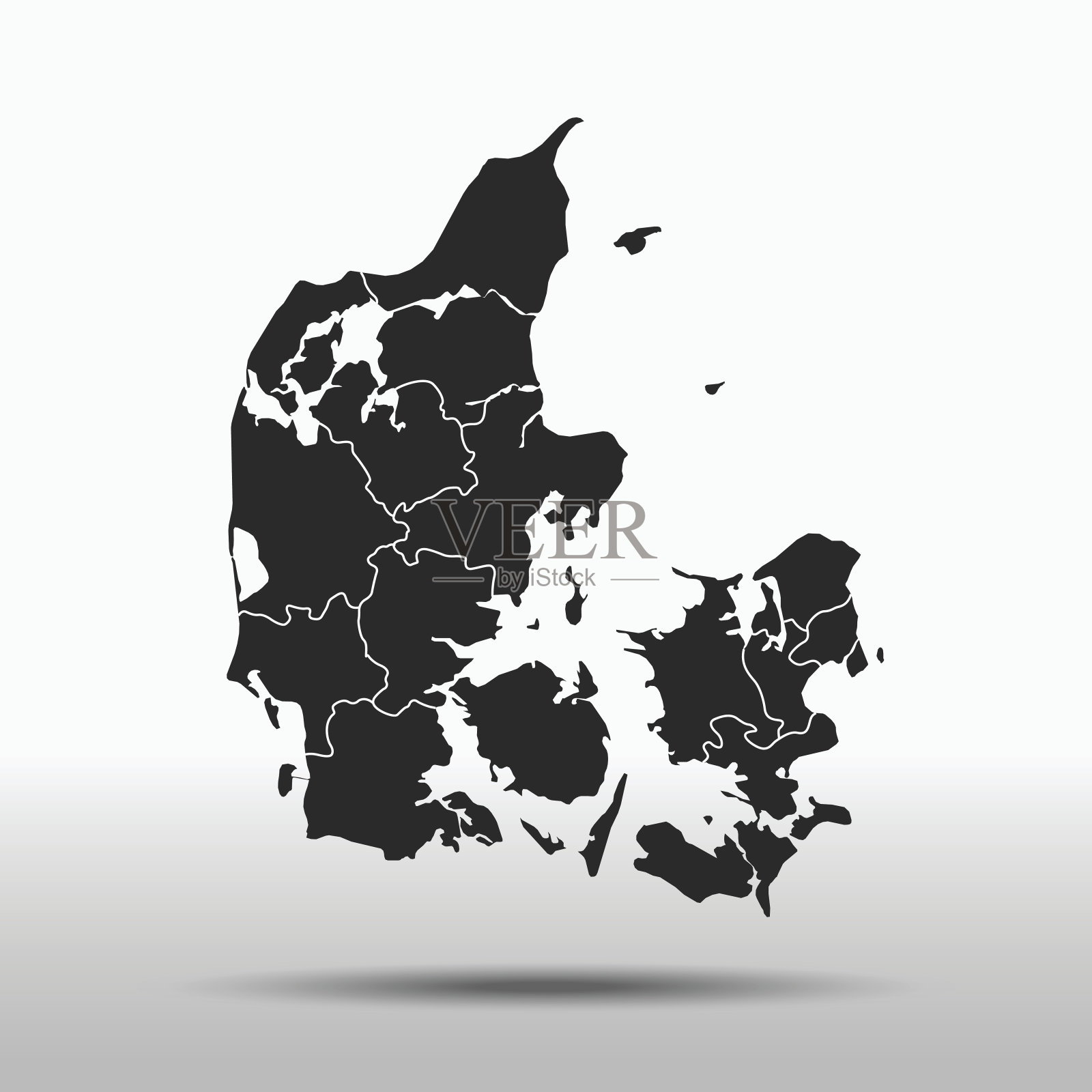 丹麦地图插画图片素材