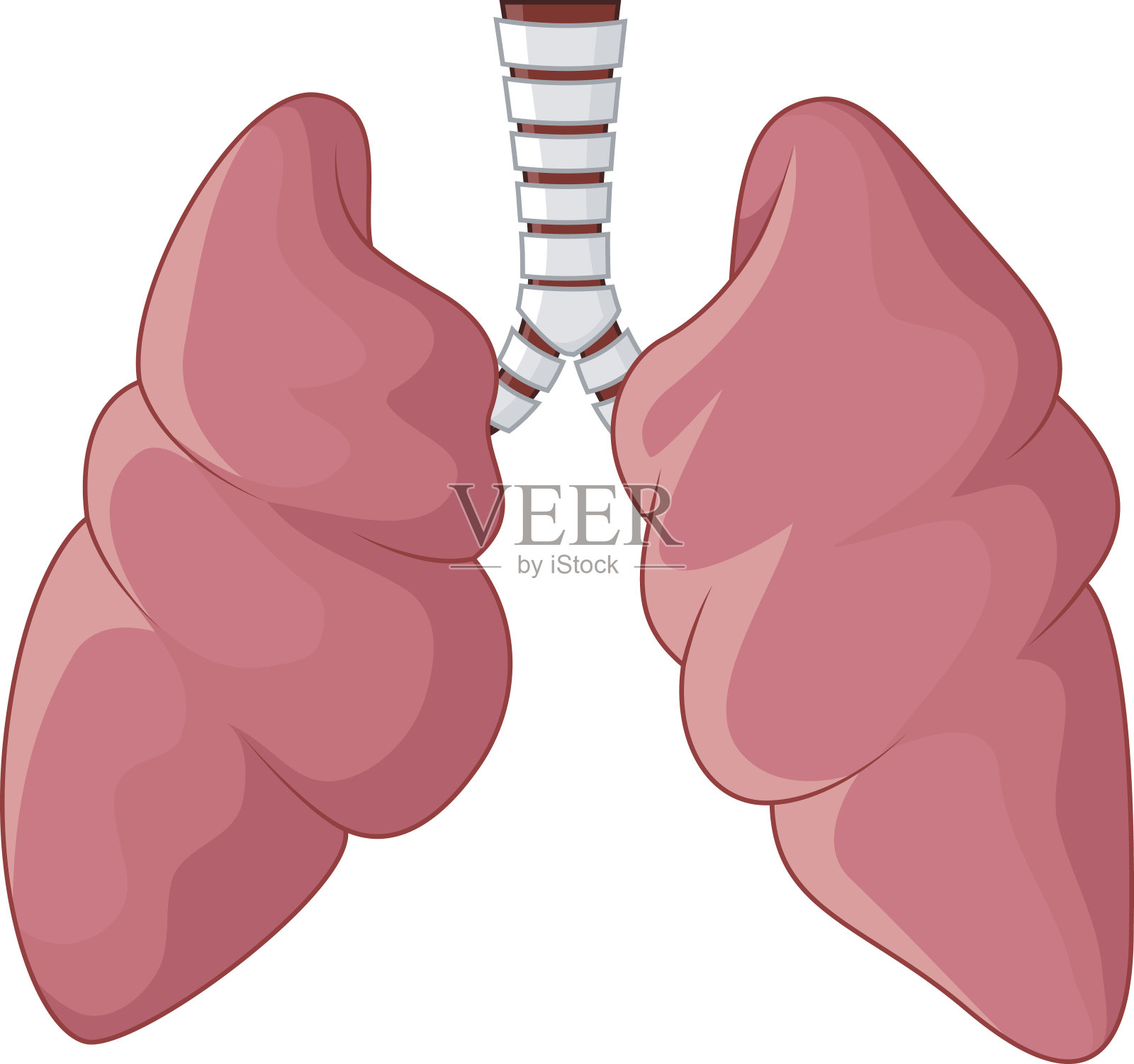 人肺呼吸卡通插画图片素材