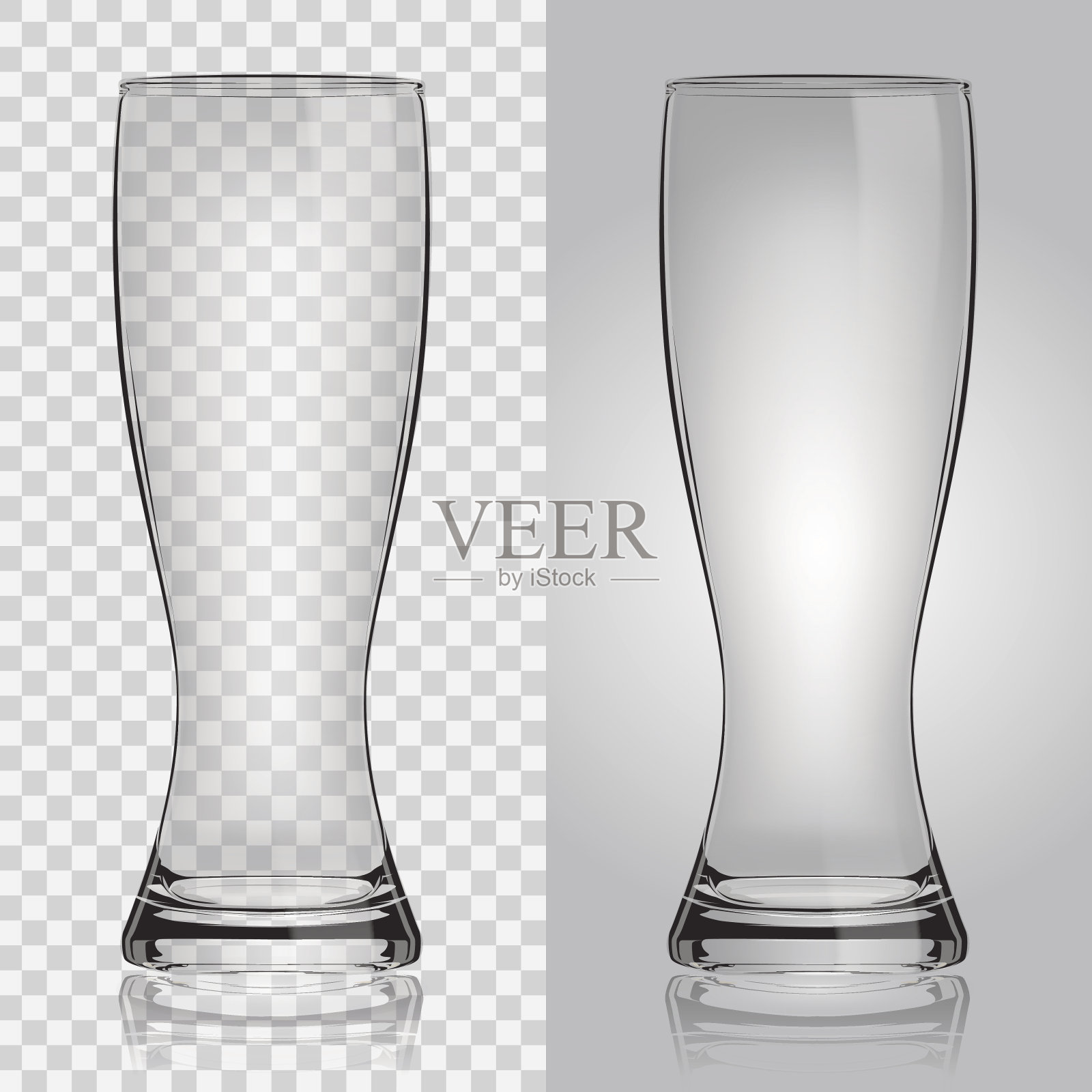 玻璃透明的啤酒。设计元素图片