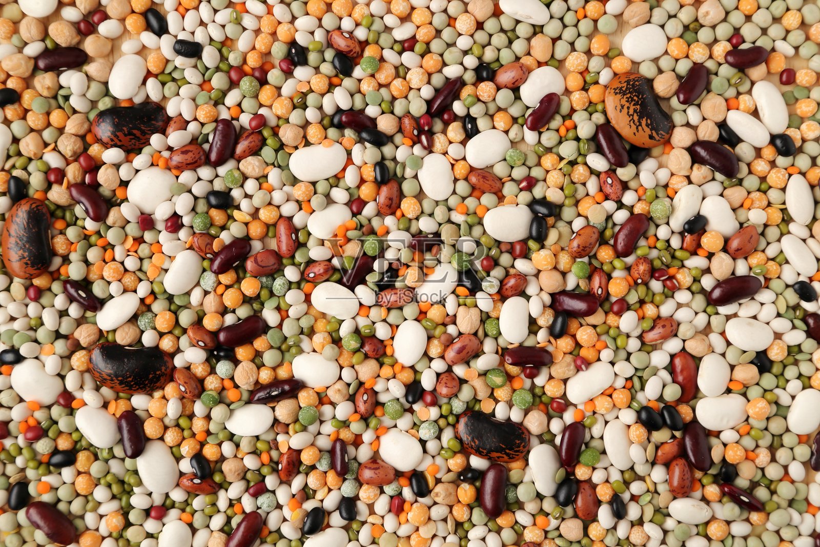 豆类和扁豆。照片摄影图片