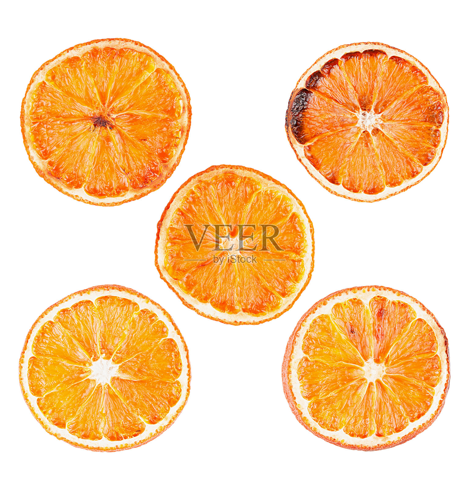一组干橙子片照片摄影图片