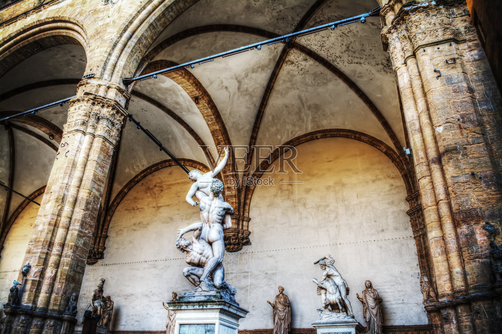 佛罗伦萨兰齐长廊的历史雕像照片摄影图片