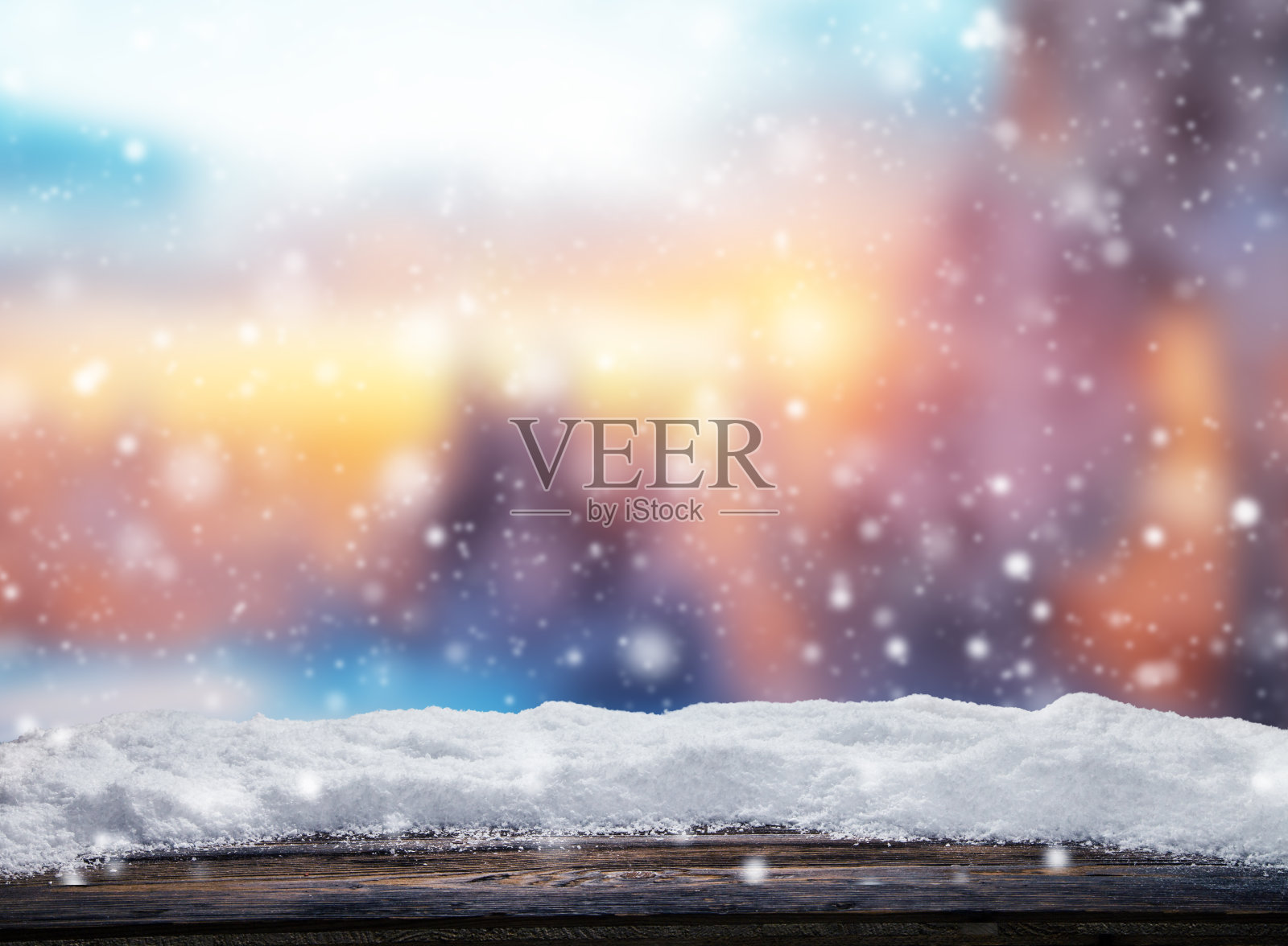 冬季抽象背景与木板背景图片素材