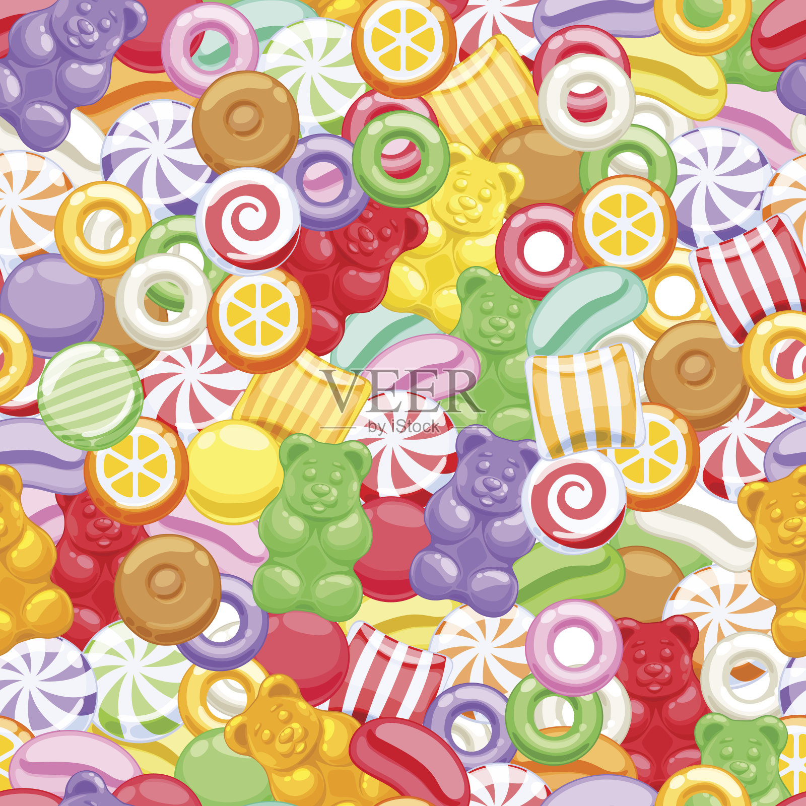 无缝组合糖果糖果背景设计元素图片