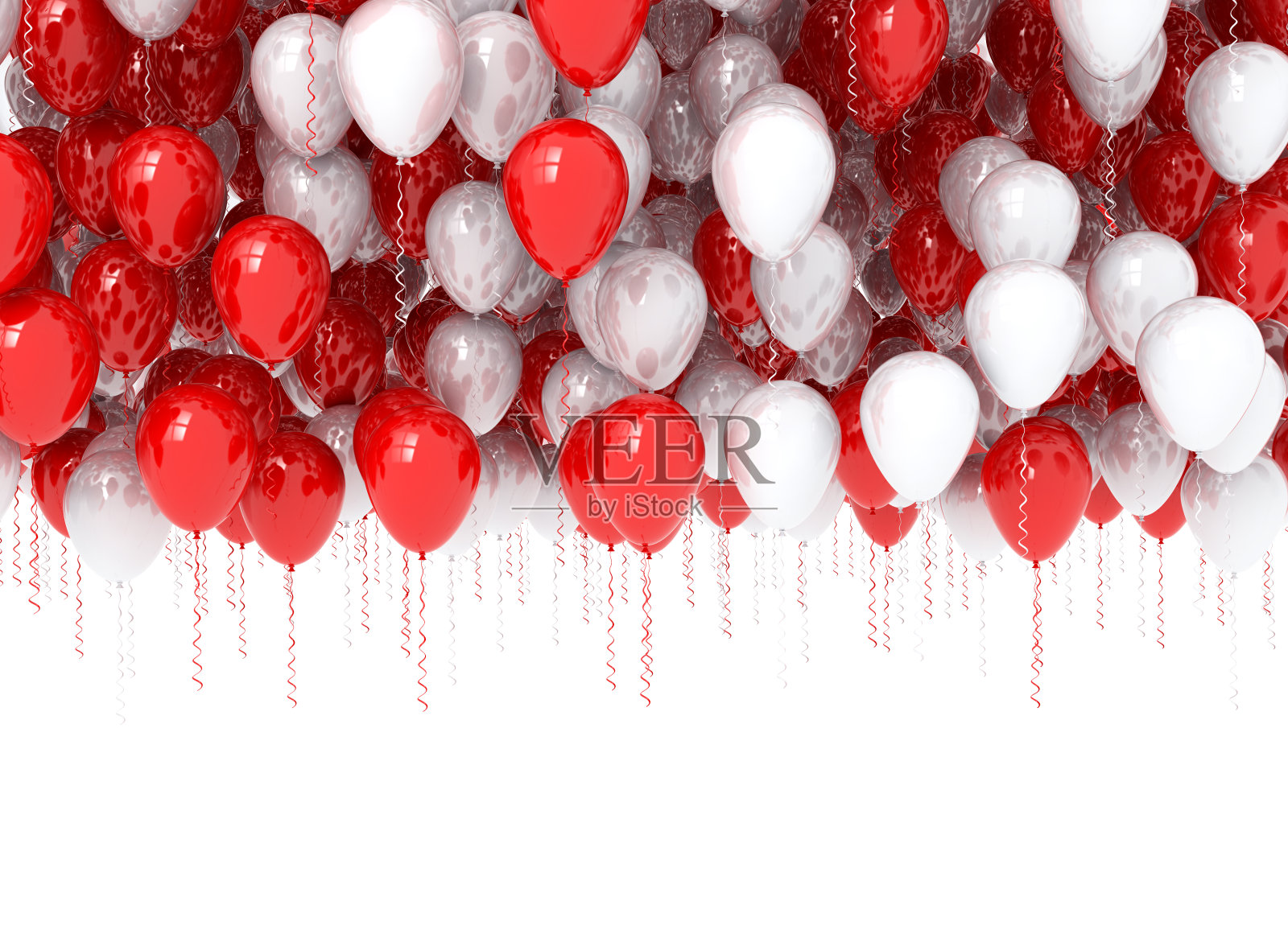 红色和白色气球照片摄影图片