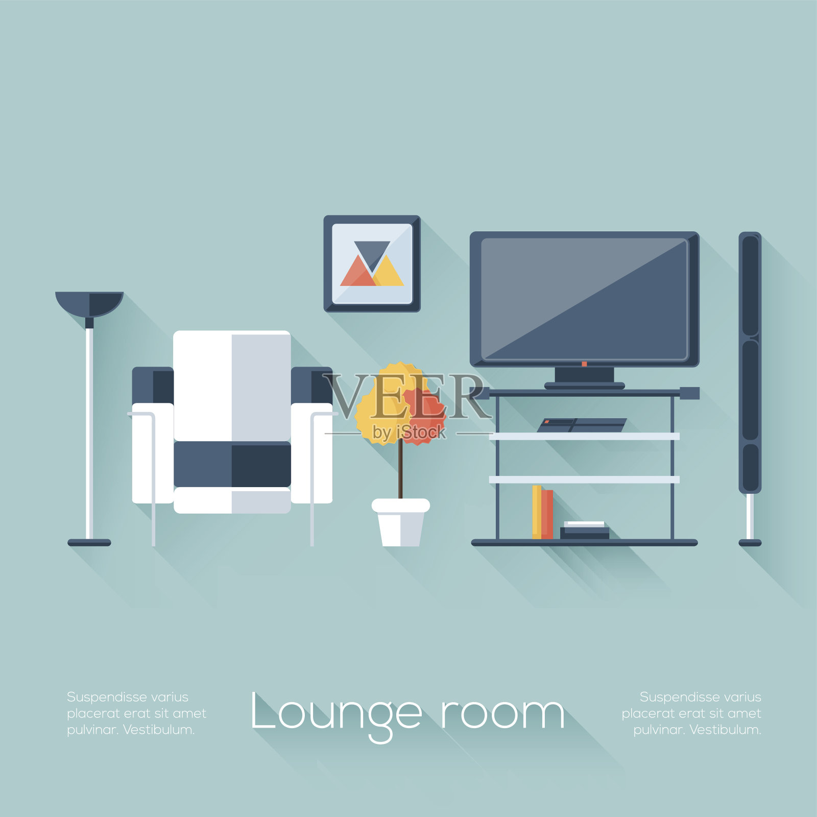 休息室或客厅罩插画图片素材