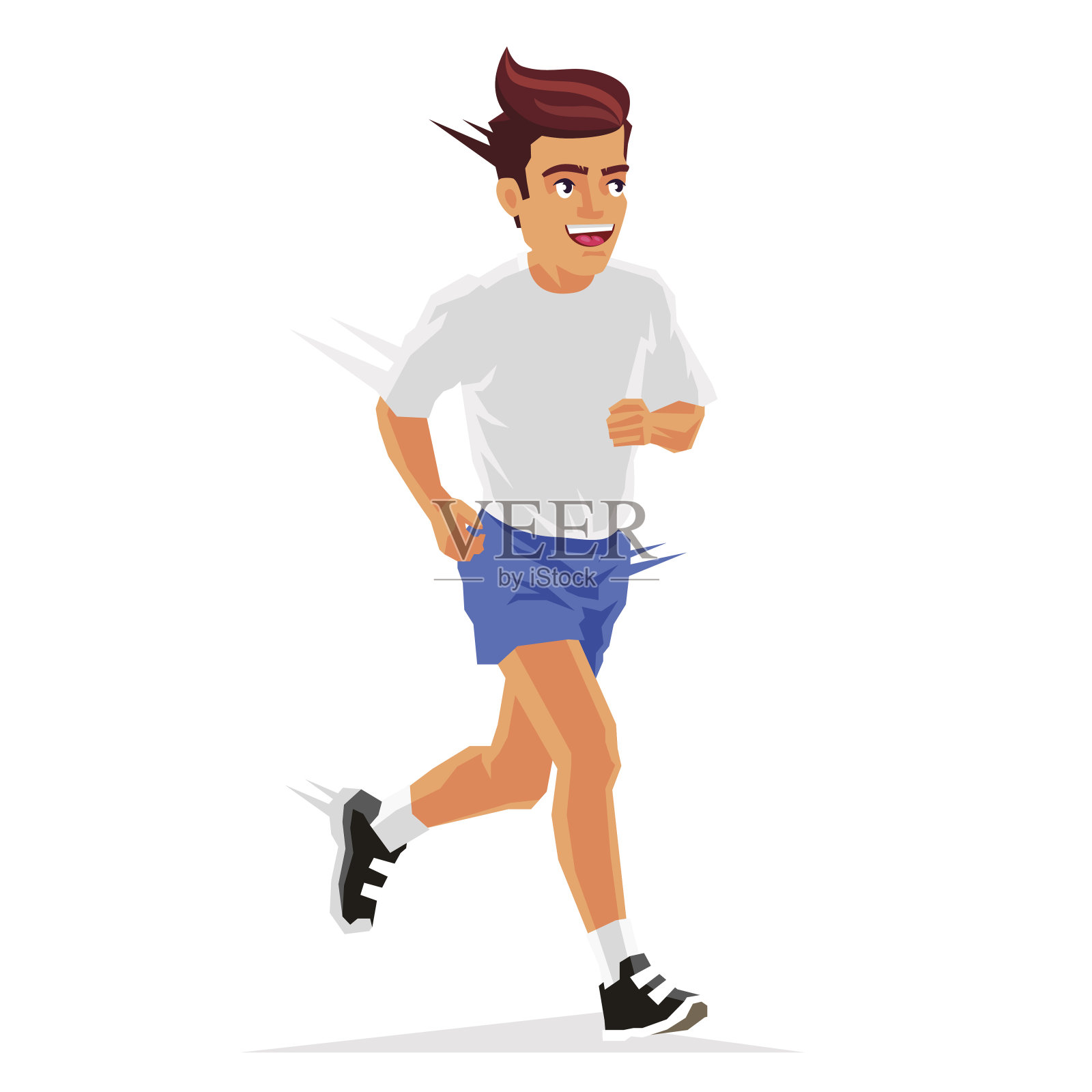 年轻人在跑步。插画图片素材