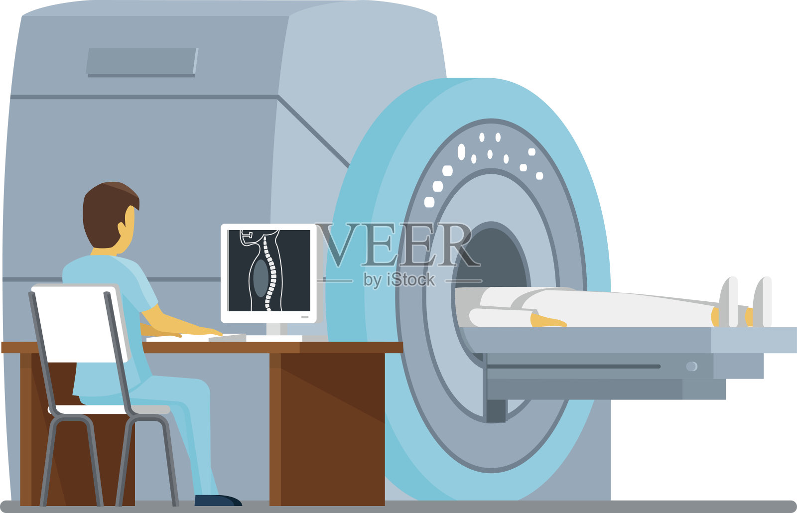 MRI扫描和诊断。保健矢量概念插画图片素材