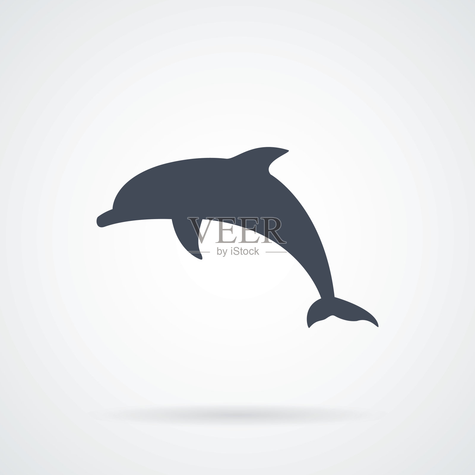 海豚黑色剪影矢量插图设计元素图片