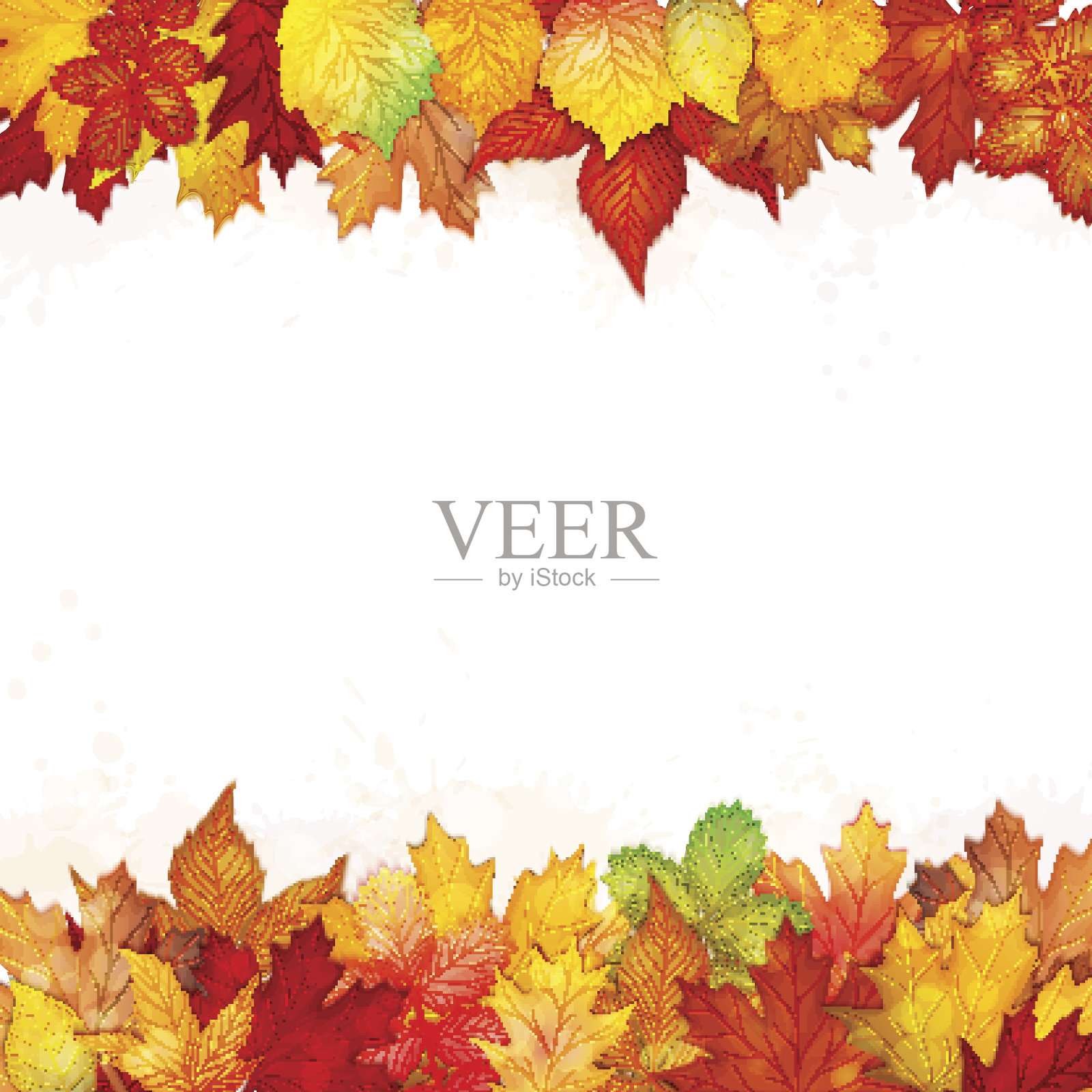 秋天的背景是五颜六色的树叶设计元素图片