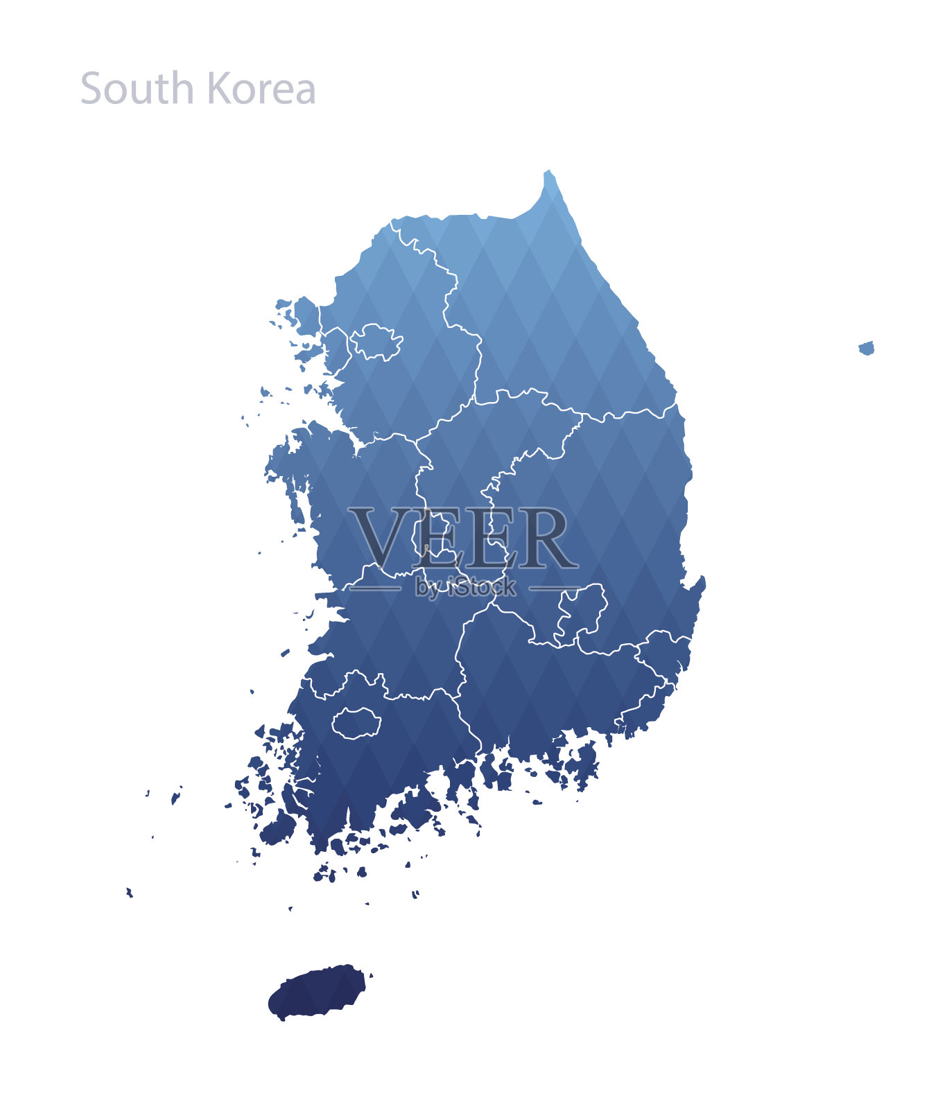 韩国地图。插画图片素材