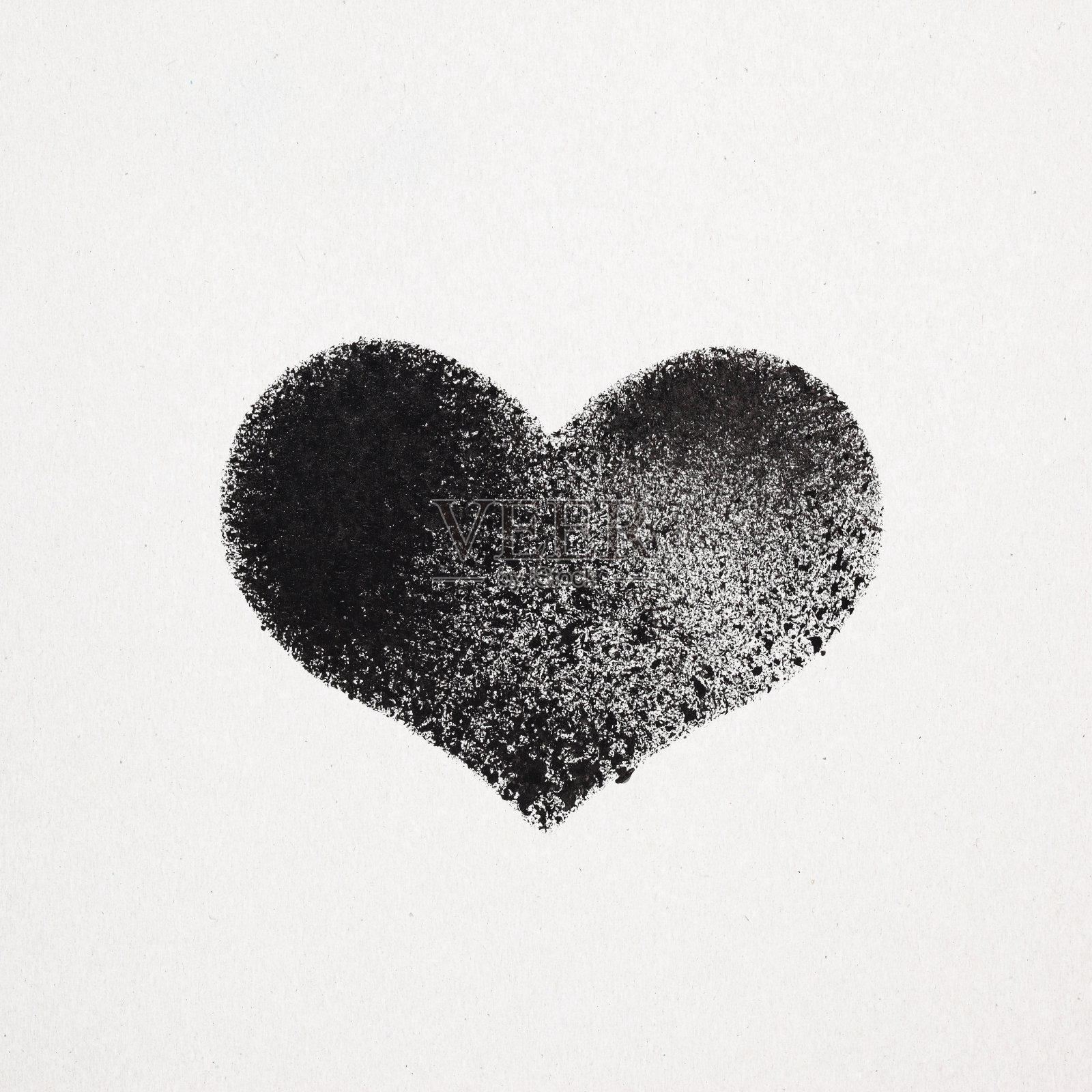 黑色颜色标明的心插画图片素材