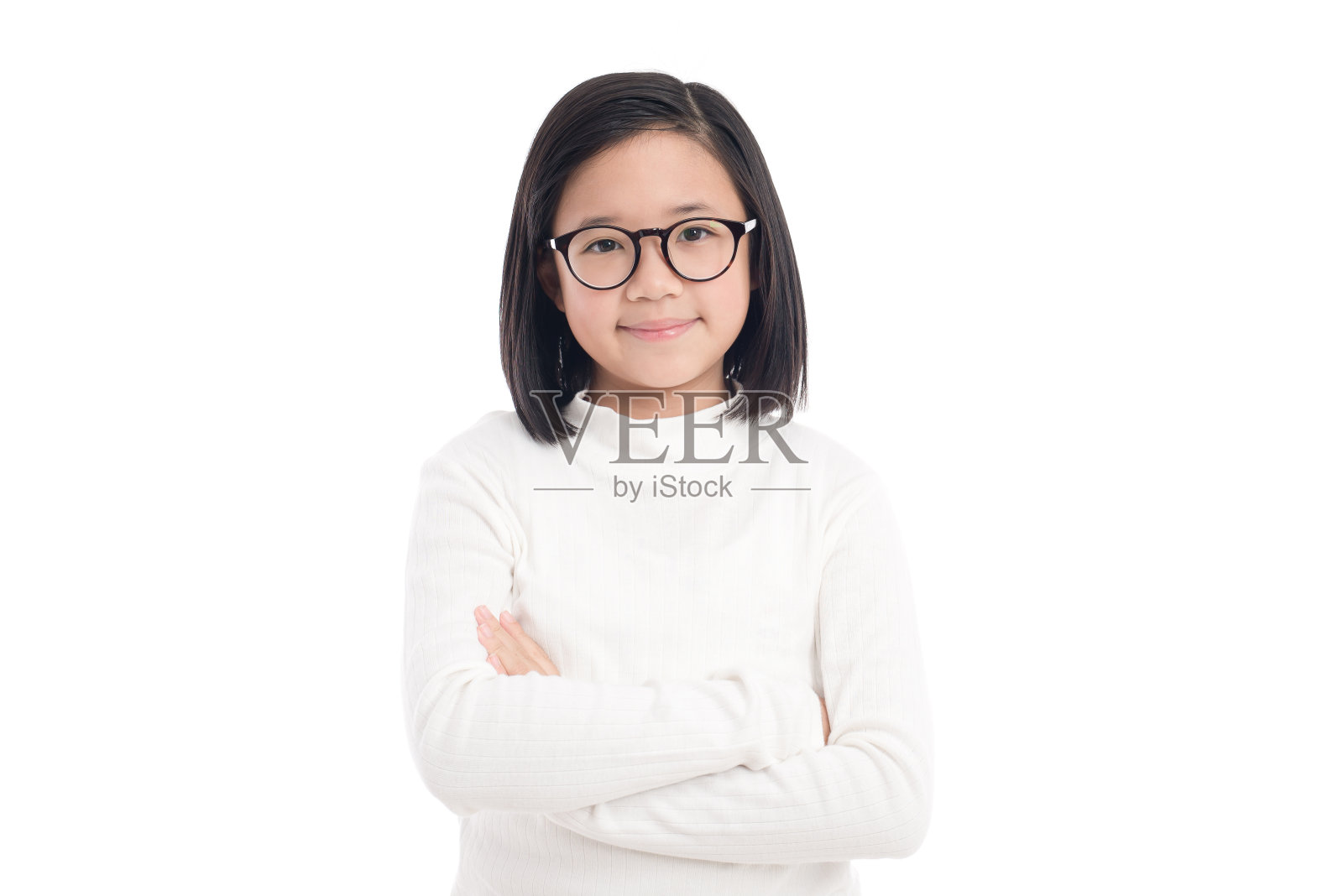 戴眼镜的亚洲女孩照片摄影图片