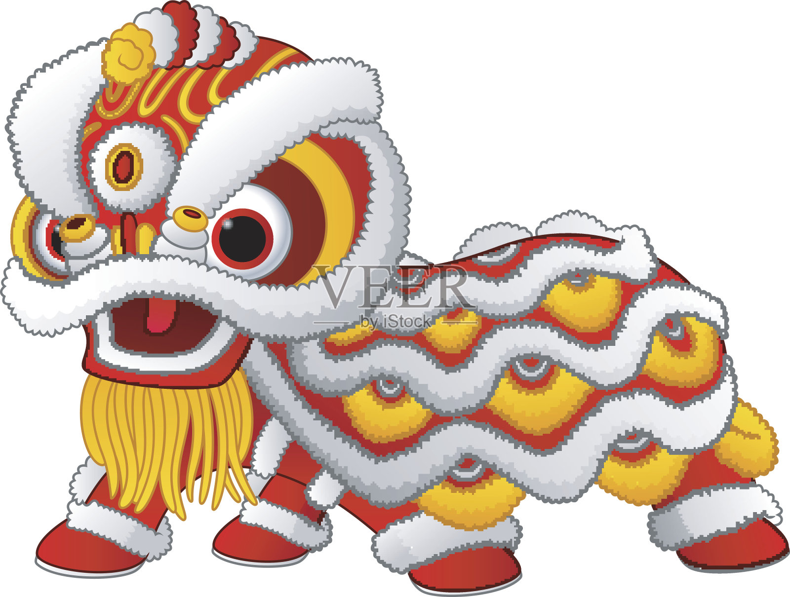 中国舞狮孤立在白色背景上设计元素图片