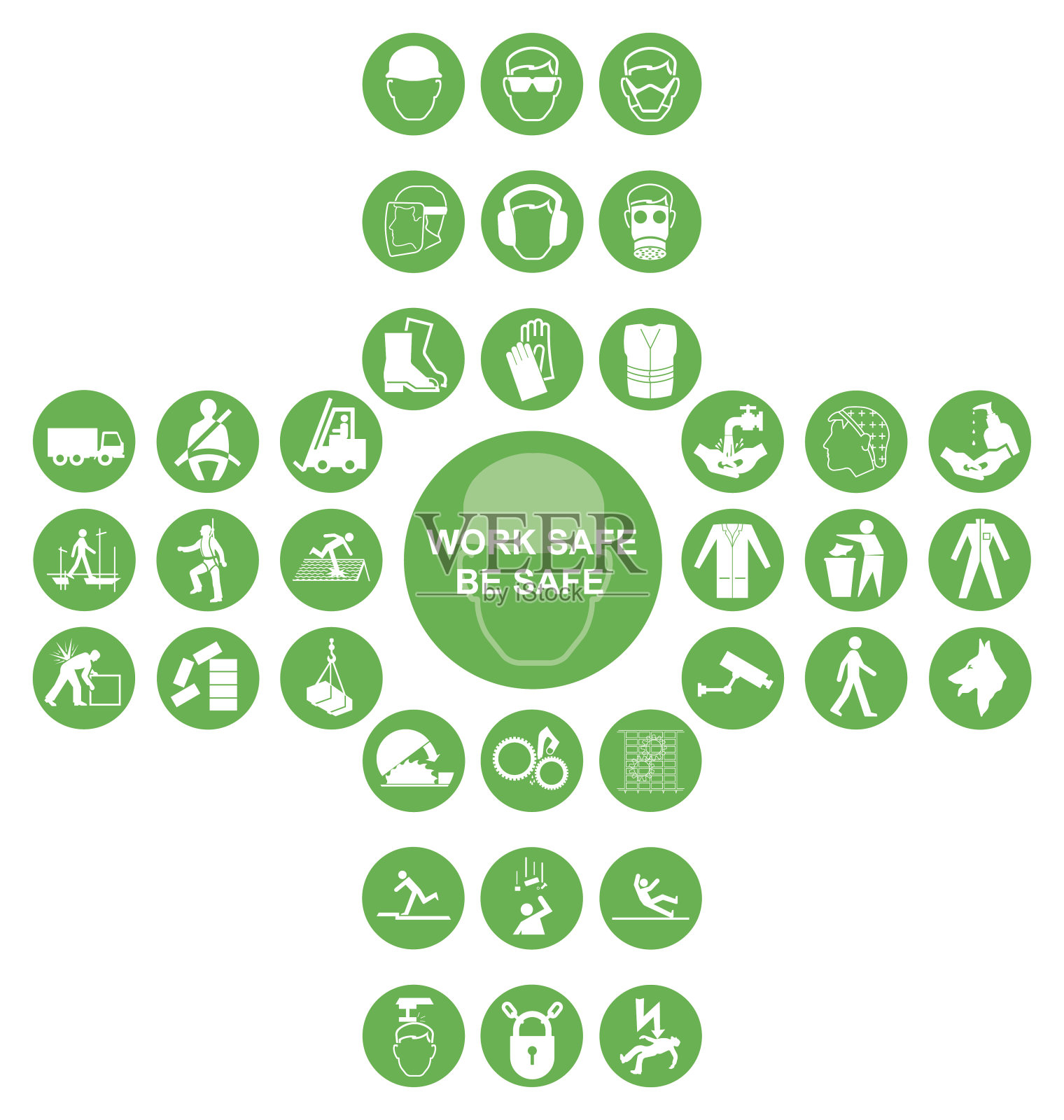 绿色十字健康和安全图标收集图标素材