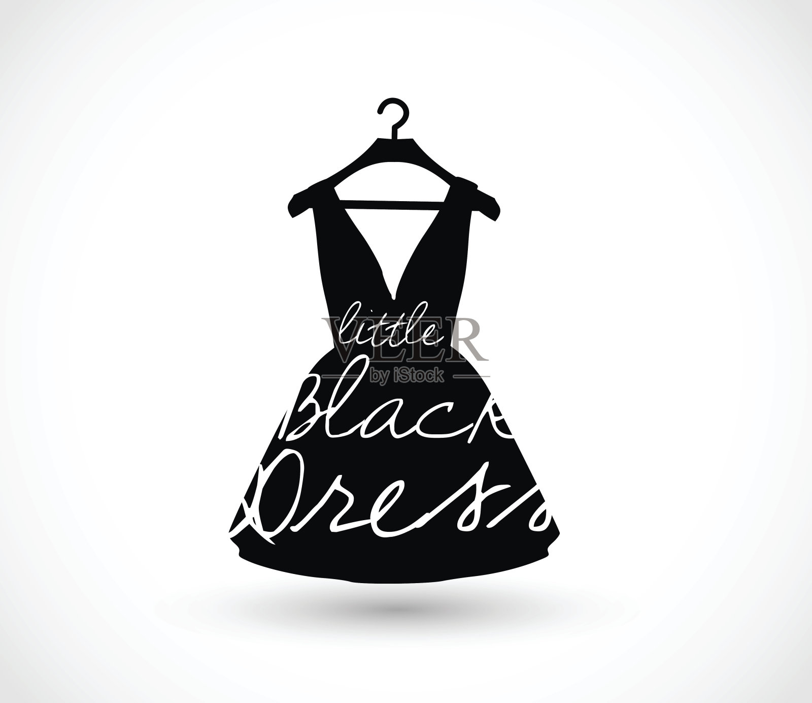 小黑裙上衣架图标矢量插图插画图片素材