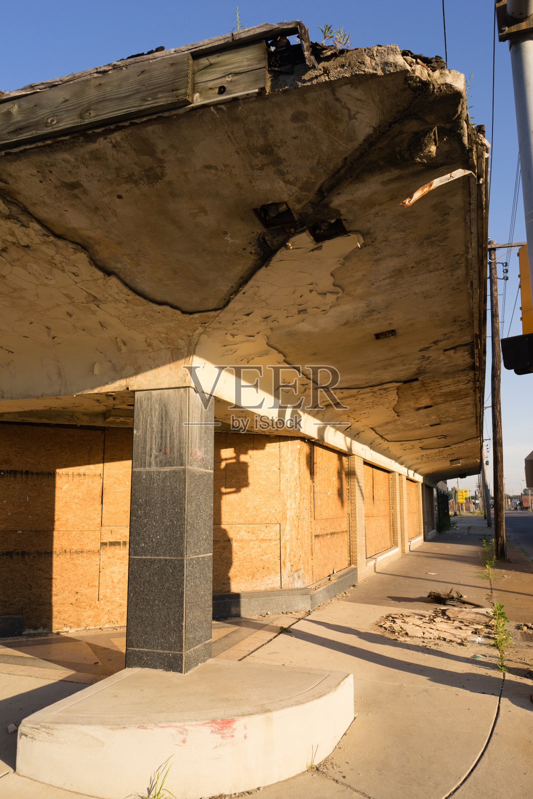 废弃的建筑东圣路易斯伊利诺斯州腐朽的结构照片摄影图片