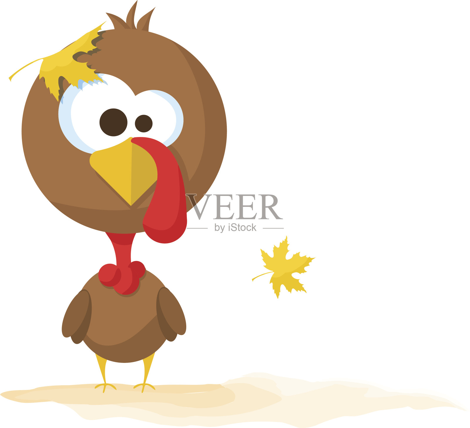 感恩节庆祝设计与卡通火鸡。插画图片素材