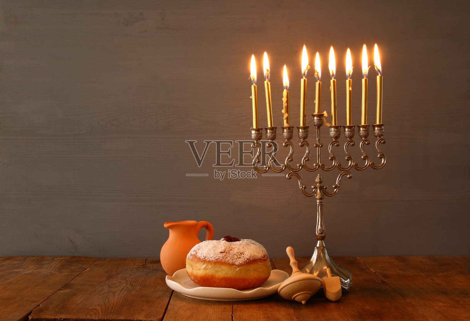犹太节日光明节背景的低调形象照片摄影图片