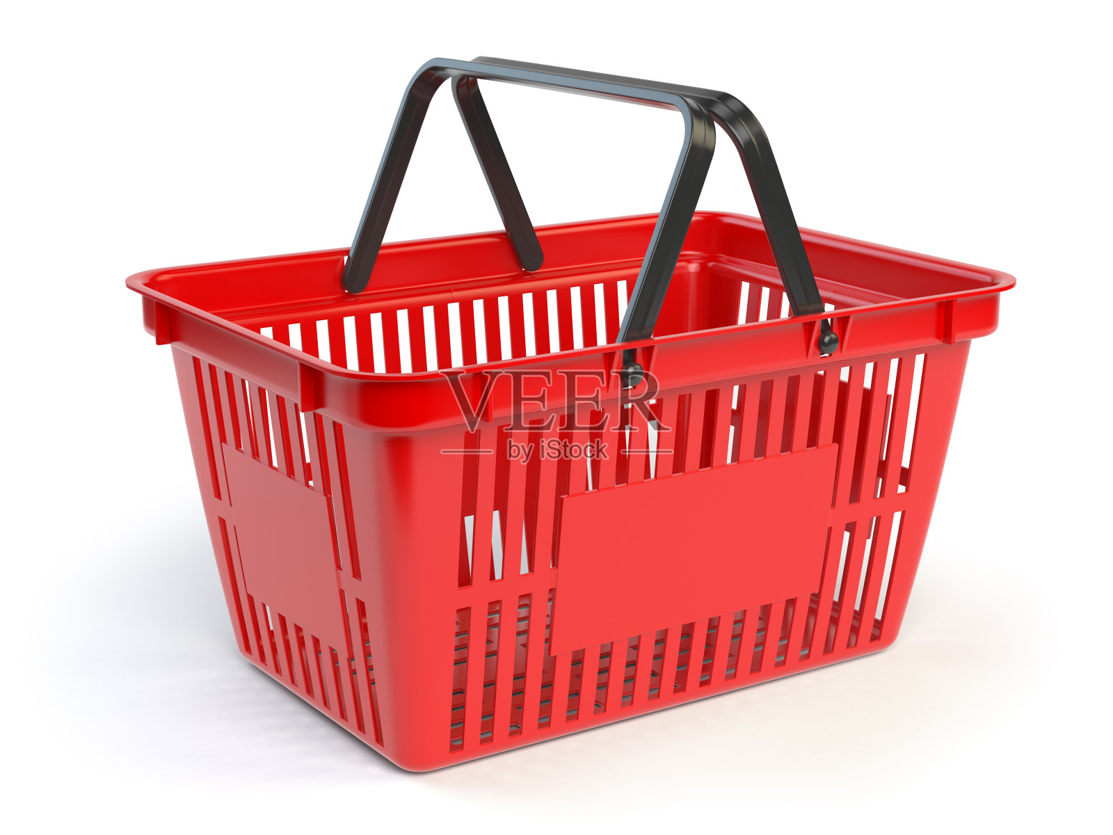 红色空购物篮孤立在白色背景设计元素图片