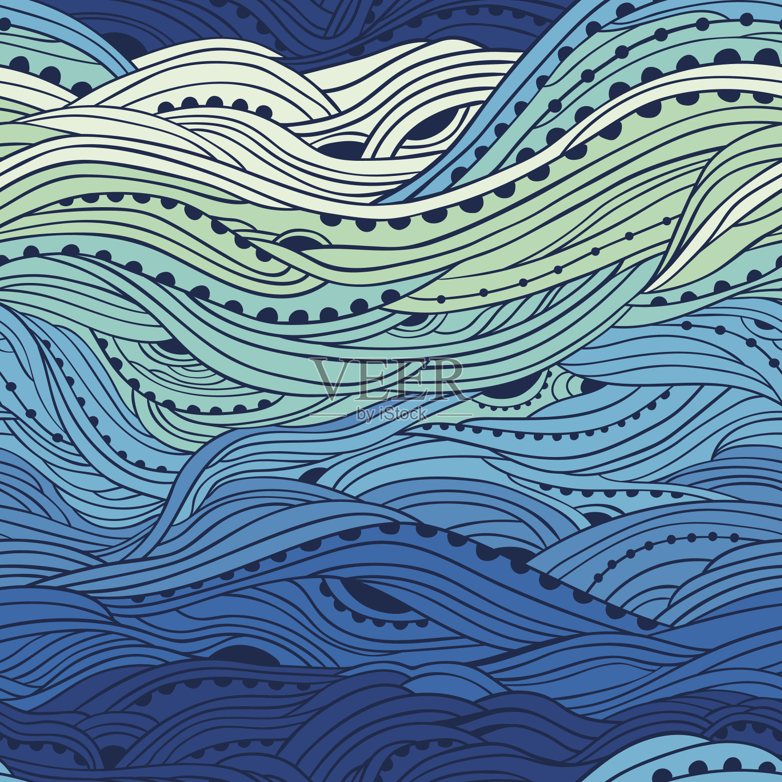 蓝色海洋模式插画图片素材