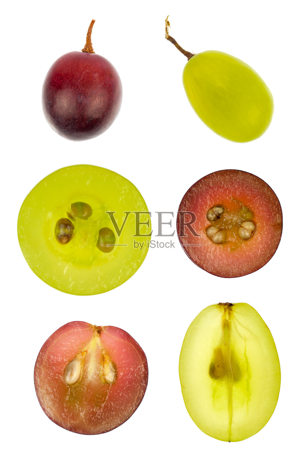 红色和绿色的葡萄切片拼贴画照片摄影图片
