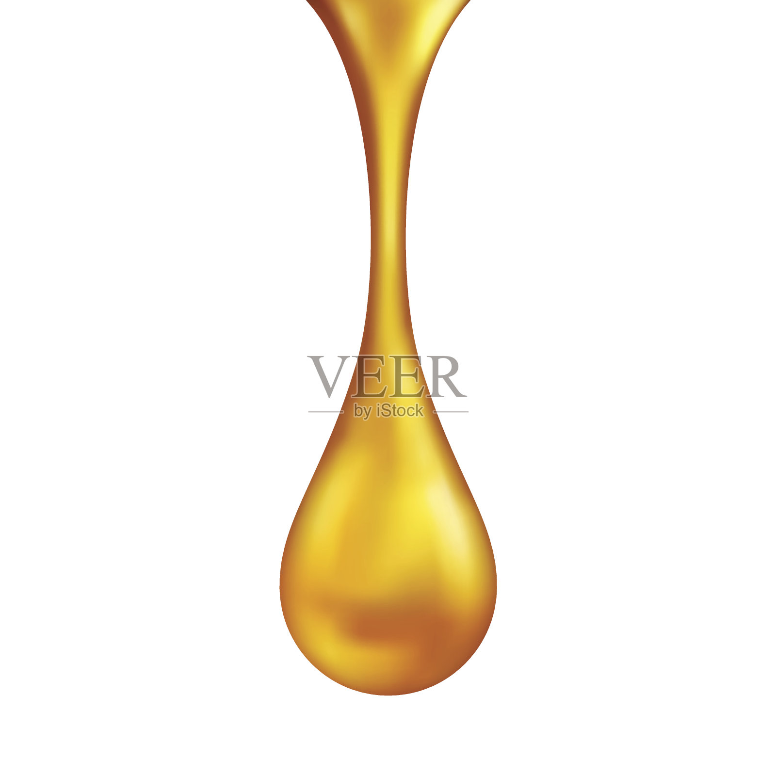 金色的油滴孤立在白色的背景插画图片素材