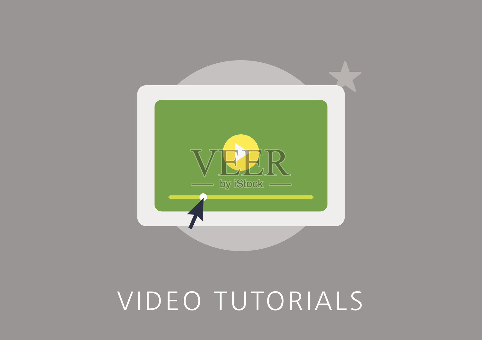 视频教程概念平面图标插画图片素材
