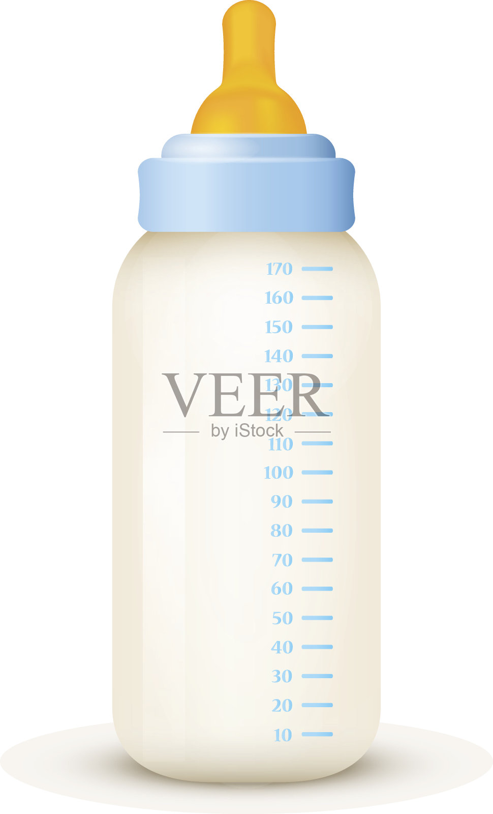 瓶中的婴儿牛奶。向量EPS-10插画图片素材