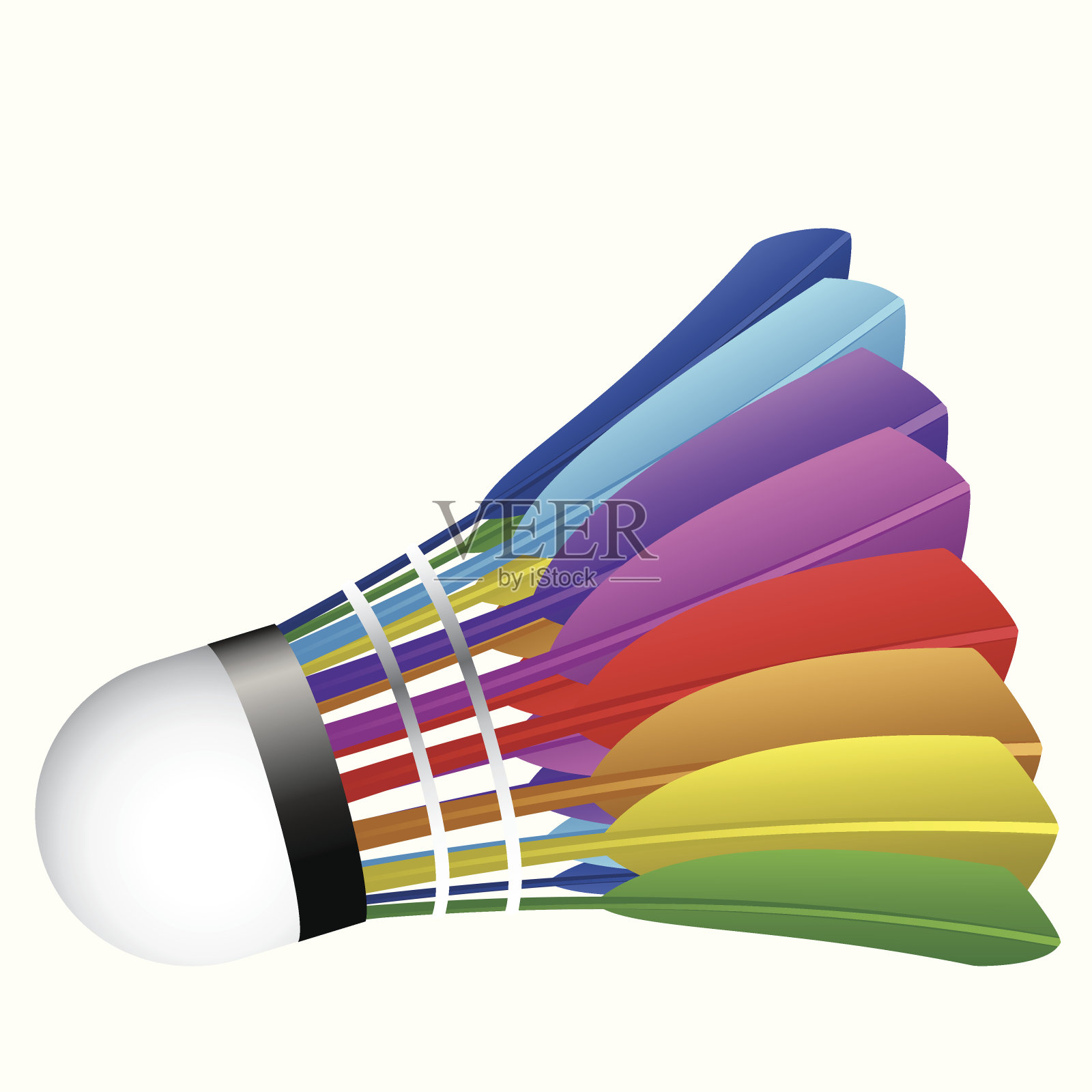 色彩斑斓的羽毛球球插画图片素材