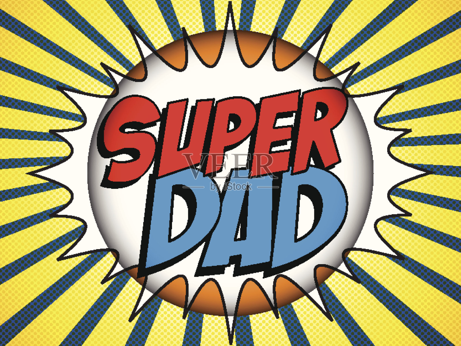 超级英雄爸爸，父亲节快乐插画图片素材