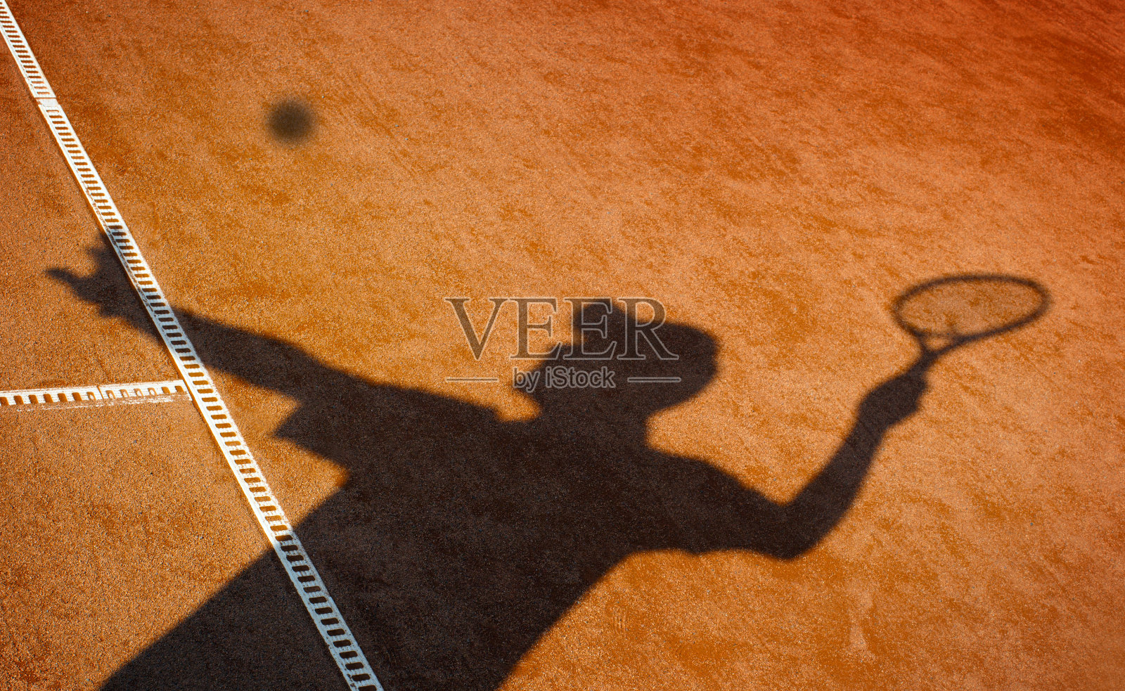 红土网球场和球员概念照片摄影图片