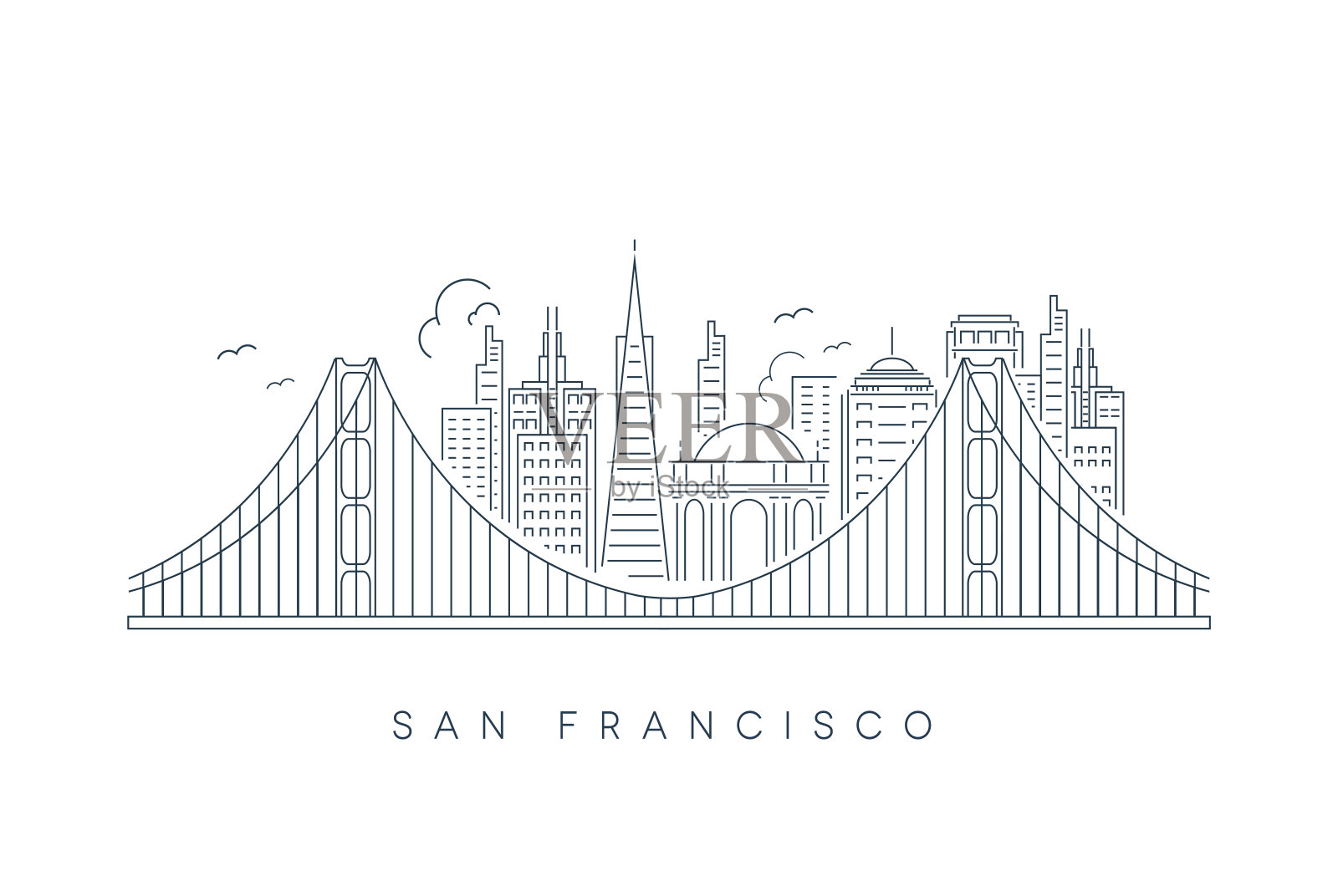 旧金山的天际线插画图片素材